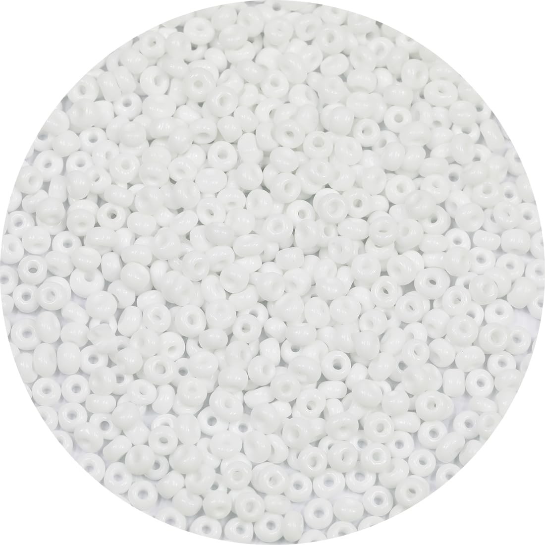 4mm White Flat Seed Beads, 50grams About 780pcs Seed Beads for Making Waist Brac