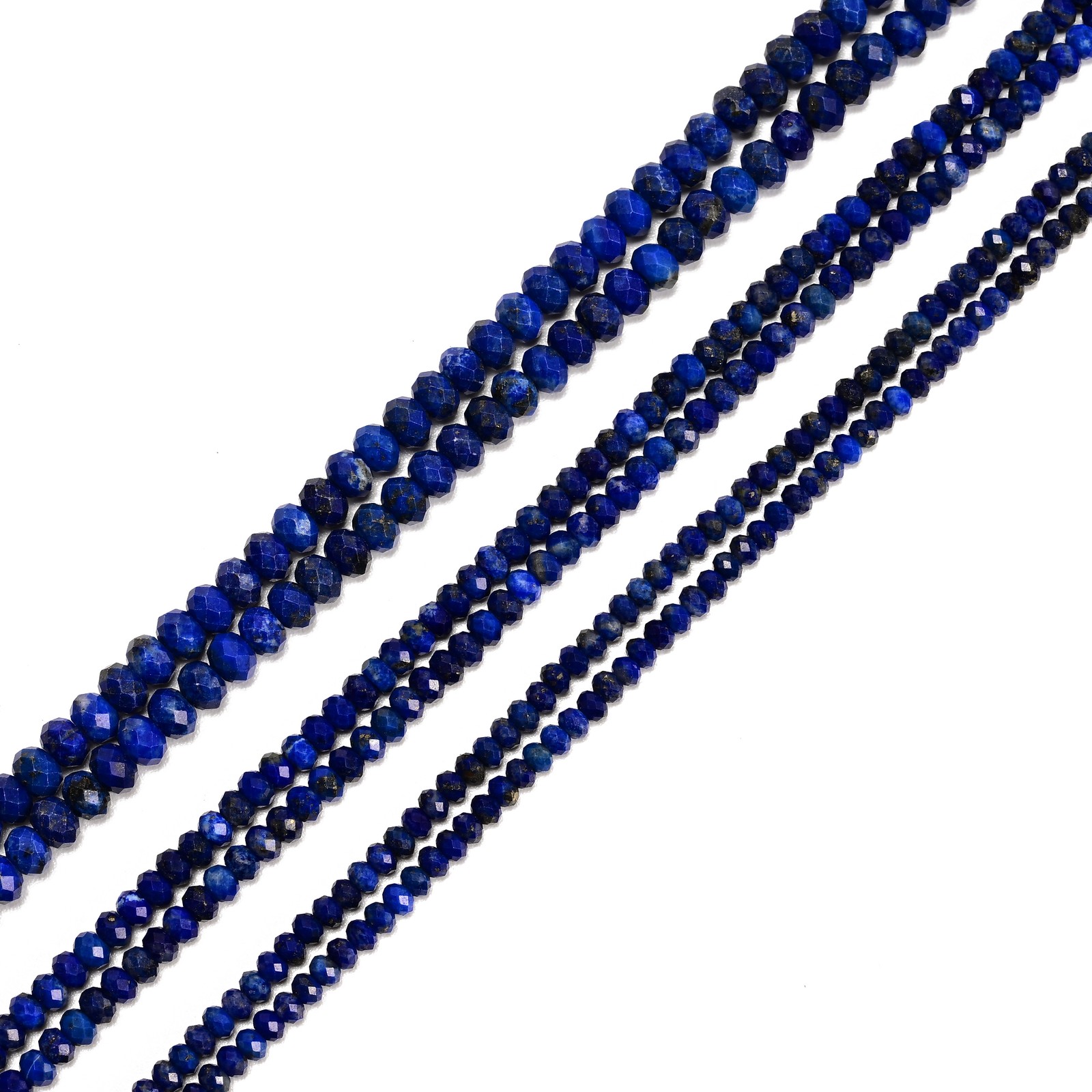 Natural Lapis Lazuli Faceted Rondelle Beads Size 2x3mm 3x4mm 4x5mm 15.5″ Strand