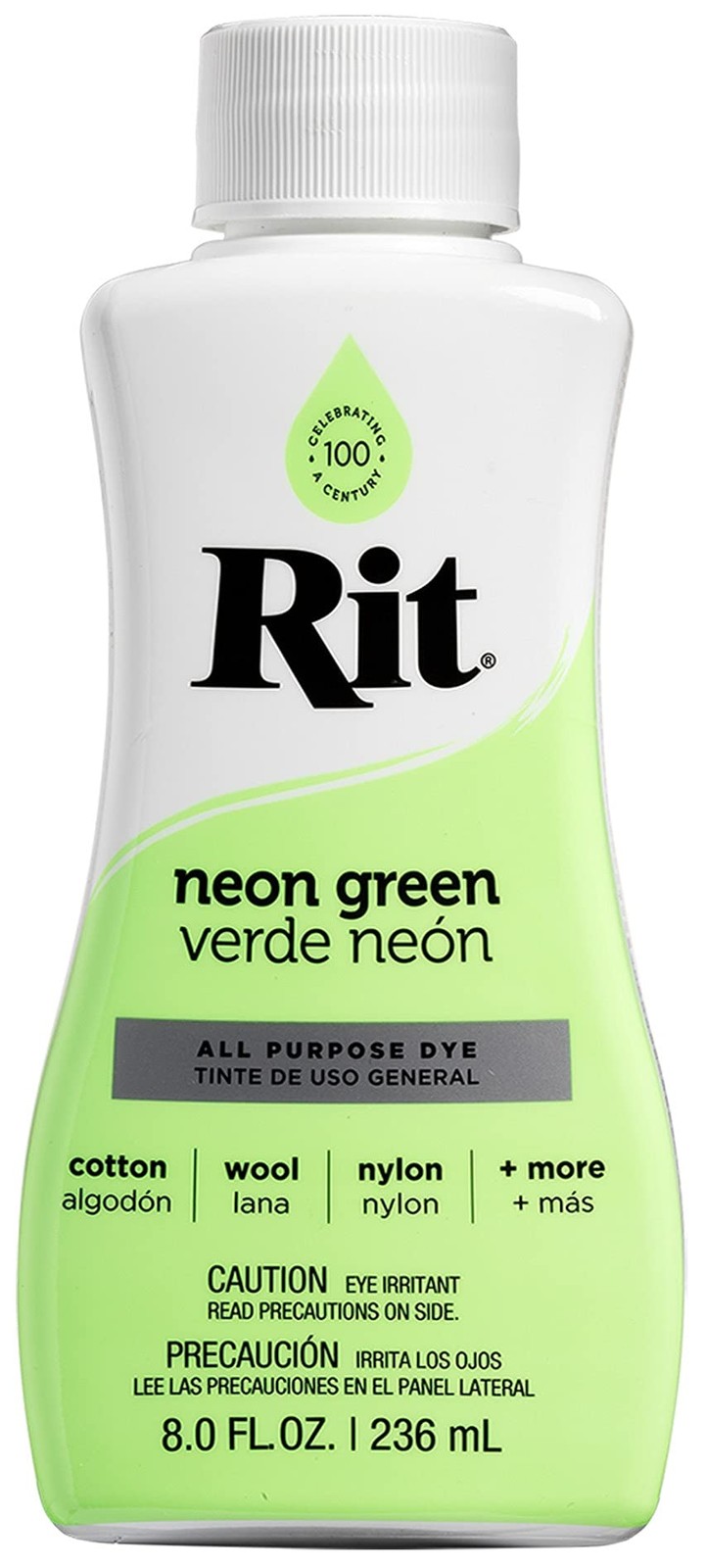Rit Neon Green Liquid Dye 8oz for Fabric Wood Paper Tie Dye and Crafting