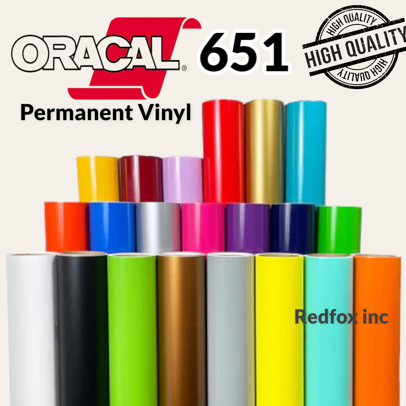 Oracal 651 Permanent Vinyl Decals Lettering Graphics Self-Adhesive 24″ x 50 feet