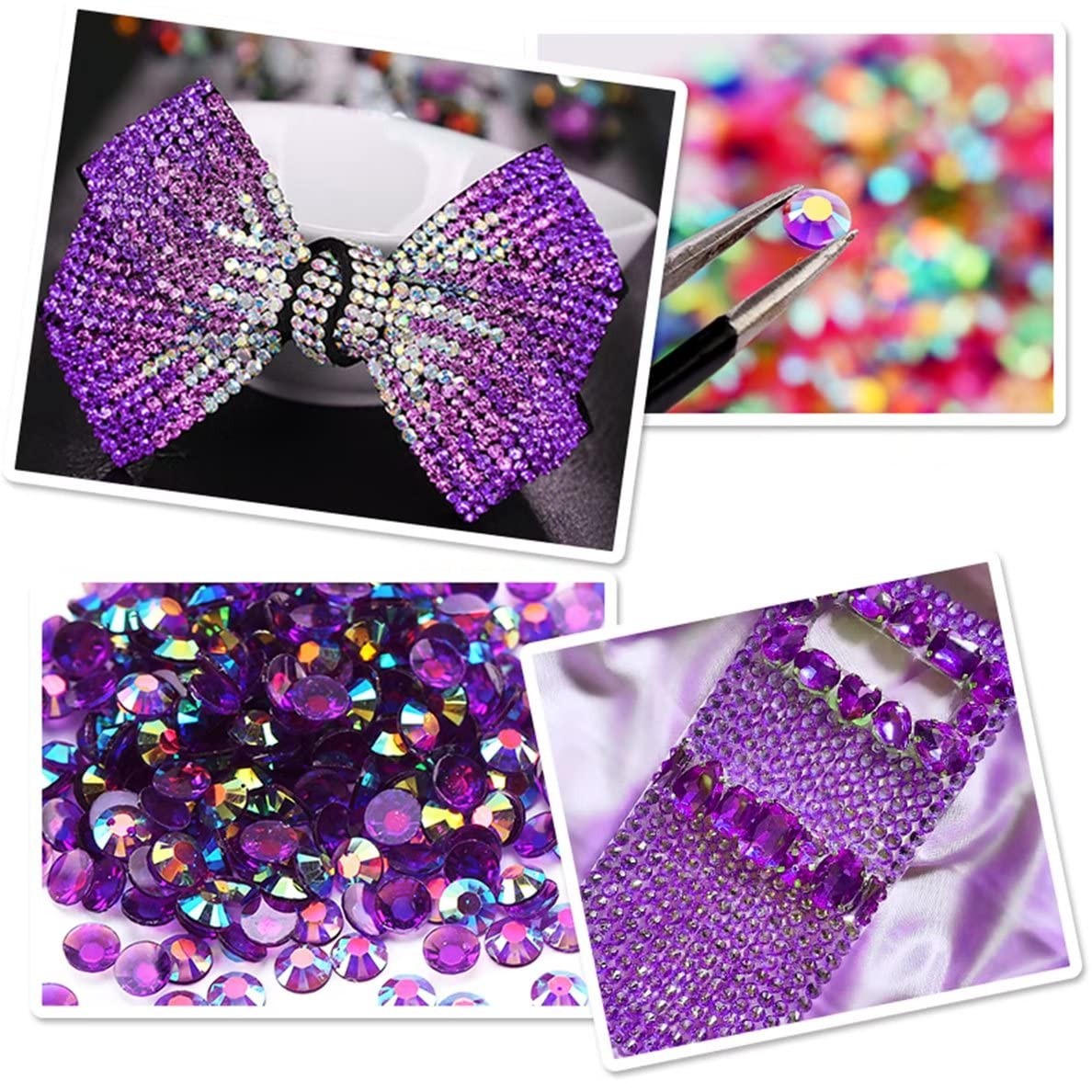 4500 Pcs SS6 2mm Clear Light Sapphire AB Flatback Rhinestones, Gems, DIY