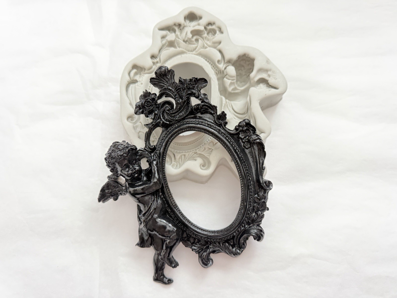 Baroque Cherub Frame Silicone Mold Gothic Angel Resin Mold DIY