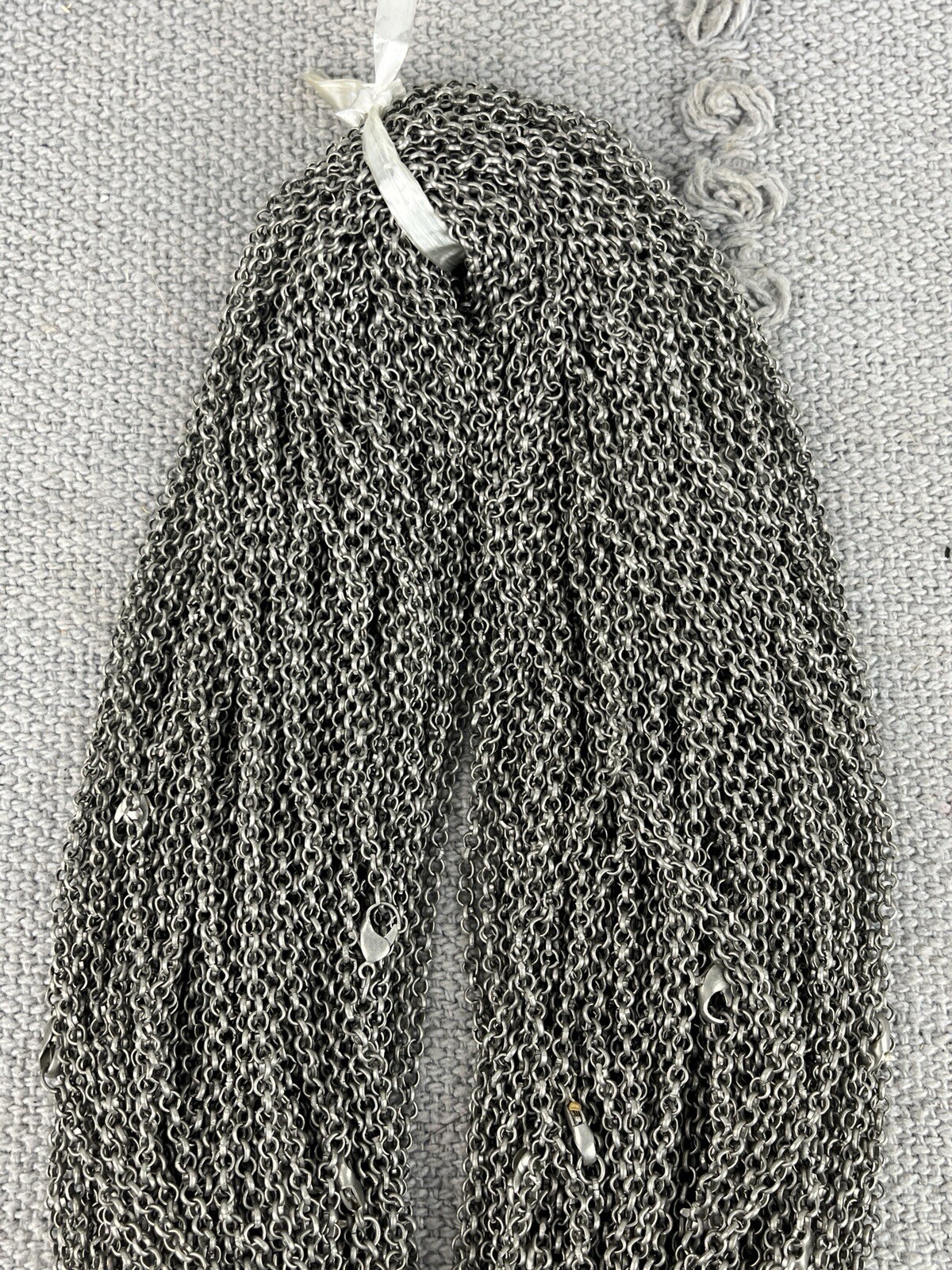 100pc Armor Silver Tone 24in Rolo Chain Crafting Jewelry Necklaces W Closure