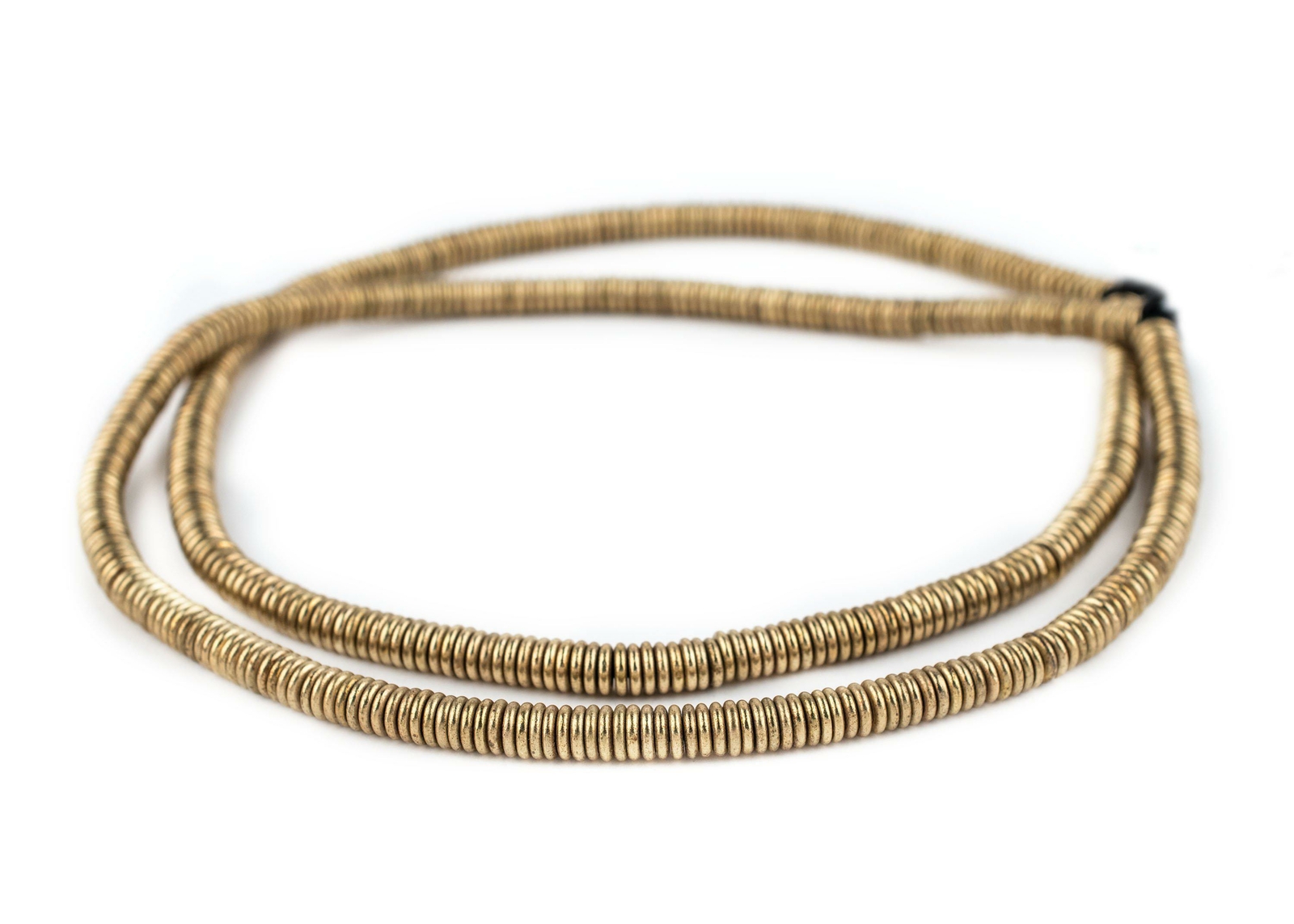 Smooth Extra Large Brass Heishi Beads 6mm Large Hole 16 Inch Strand