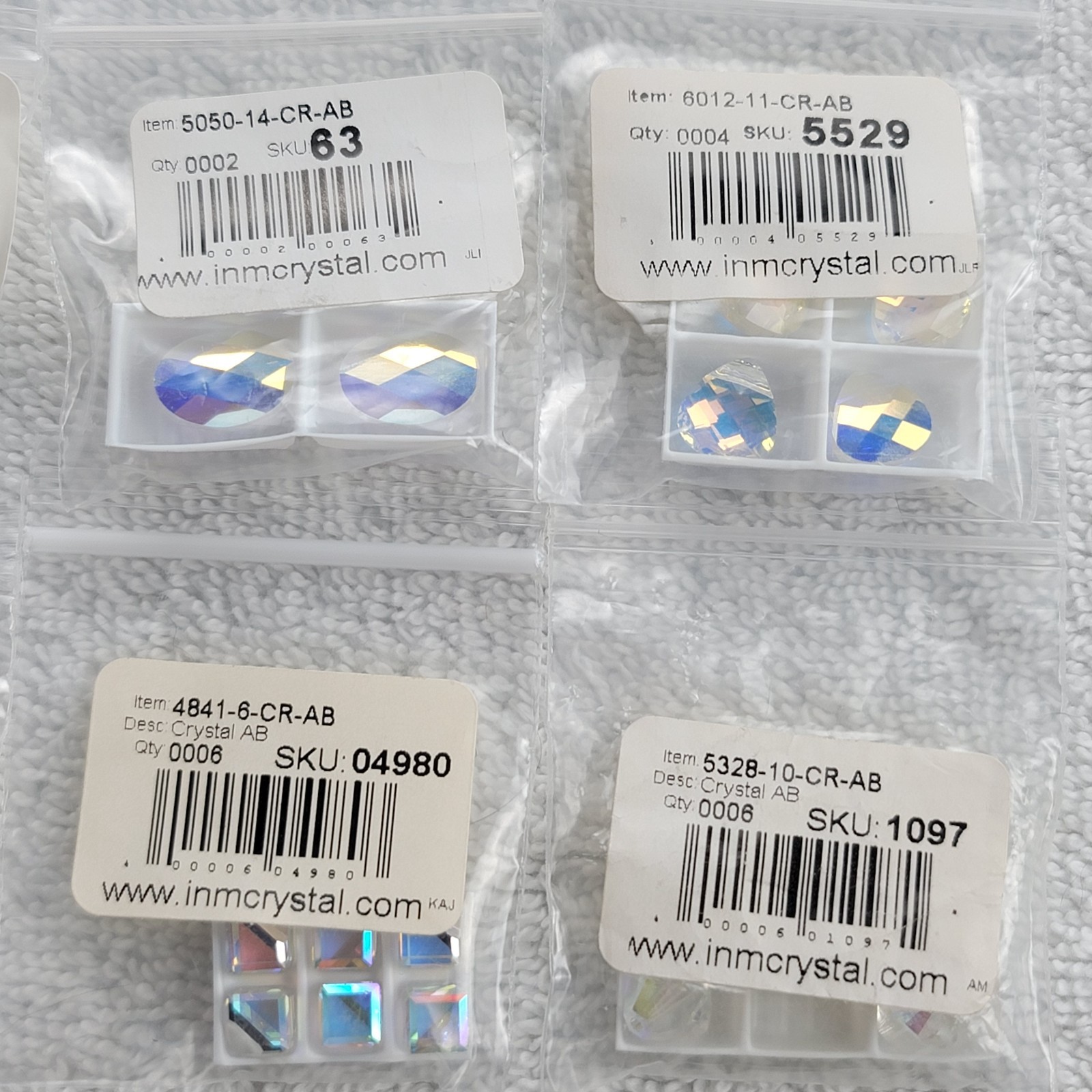 Swarovski Crystal Bead Lot Clear AB Drop Heart Cube/Mixed Qty 4841 5205 5305