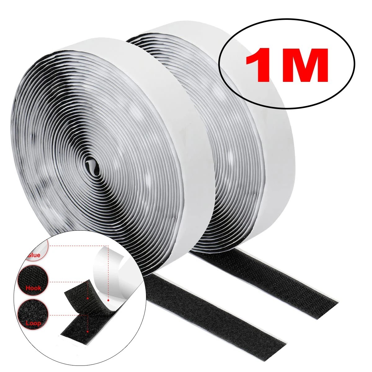 Hook Loop Self Adhesive Fastener Tape Heavy Duty Double Sided Sticky Tape