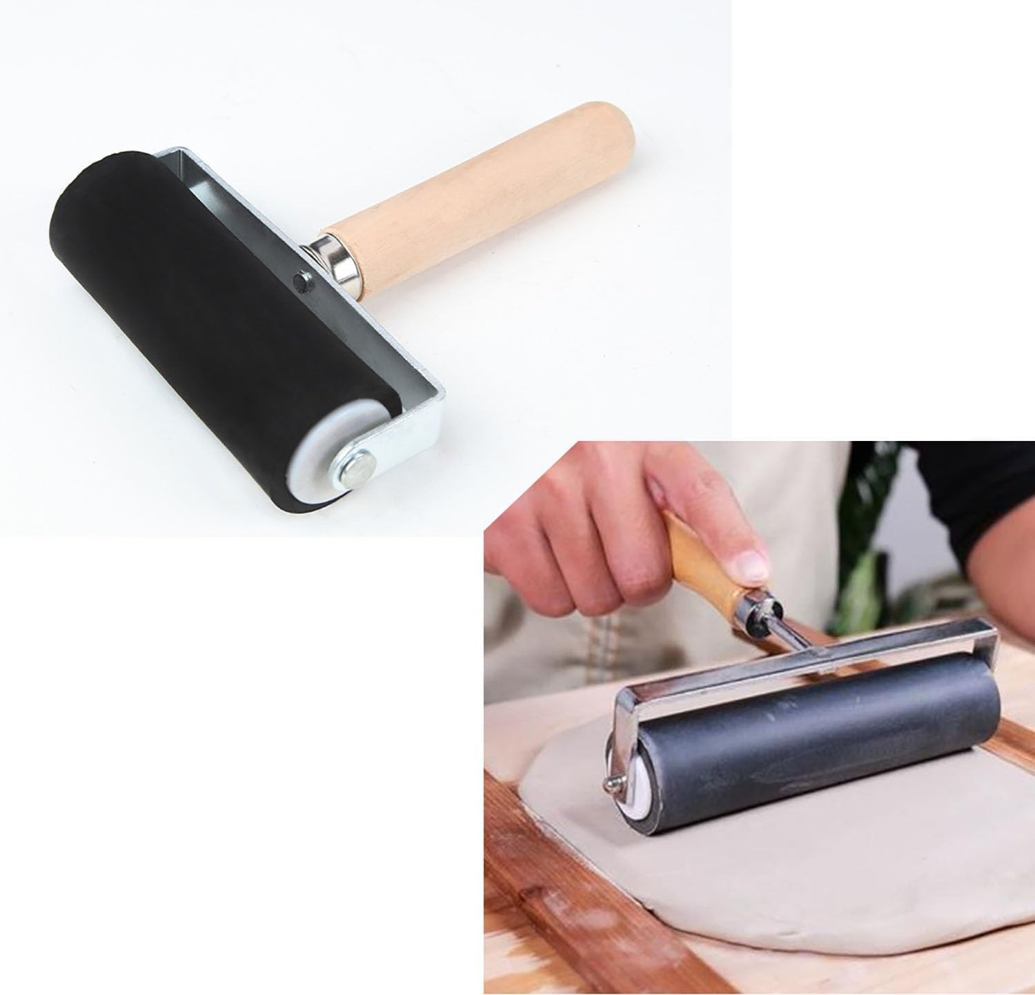 3pk Rubber Roller Brayer Rollers 1.4/2.4/4 Inch Art Craft Roller for Printmaking