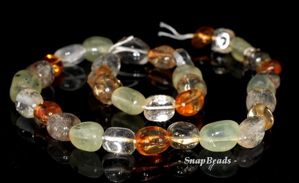 18X11-12X9MM MIX QUARTZ GEMSTONE NUGGET LOOSE BEADS 7.5inch