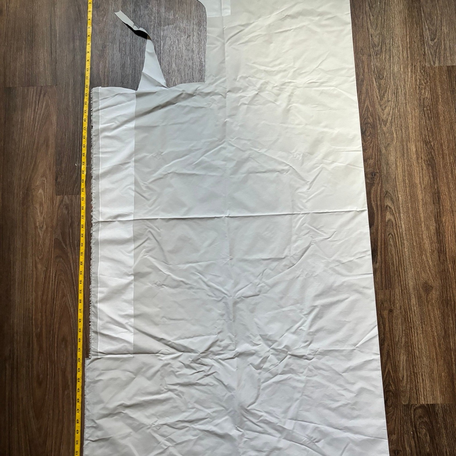 Gray Synthetic Fabric Remnant 56×60 Large Scrap Nylon Polyester Crafting