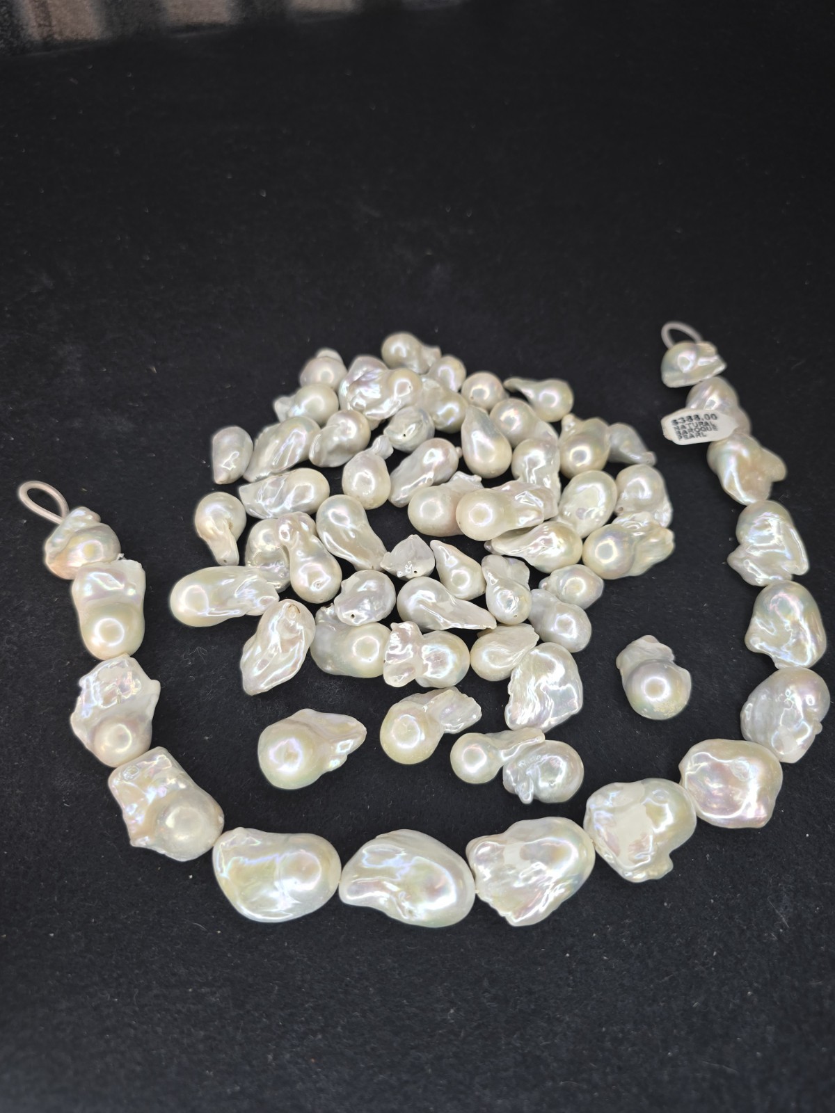 (Lot Of 15) AA Natural Baroque Pearl Beads- Natural White Pre Drilled…