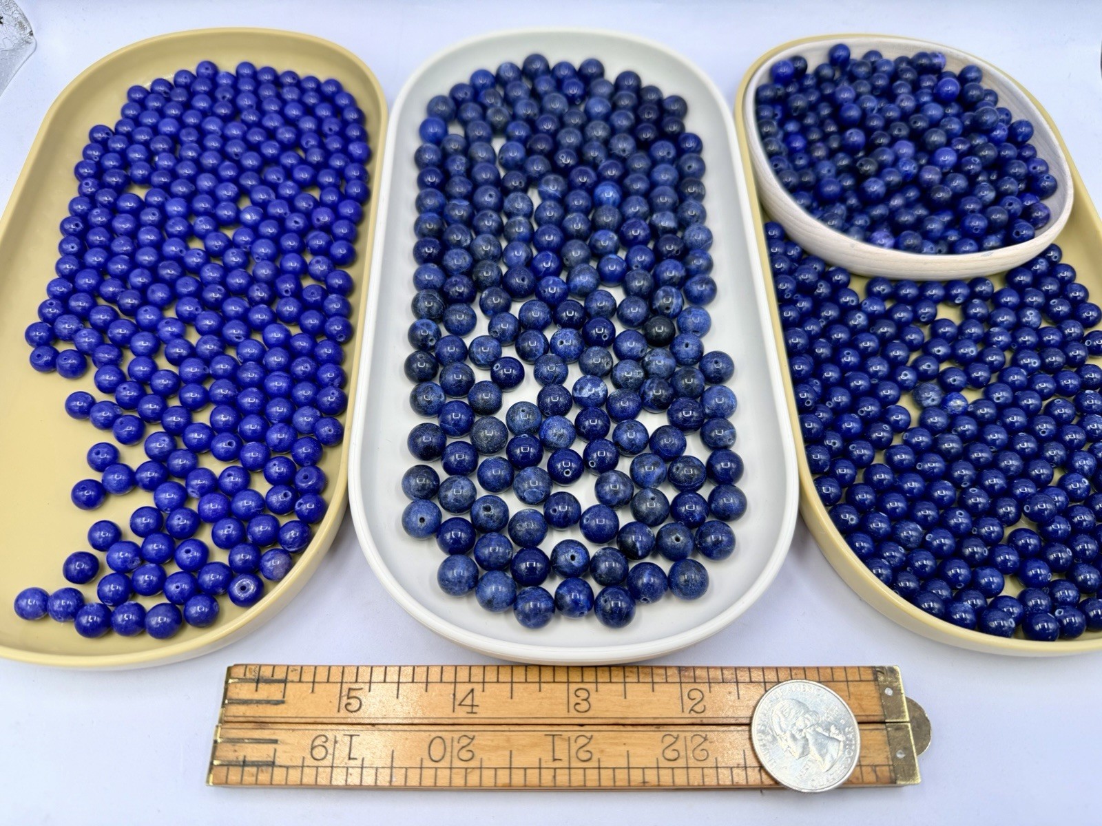 1.4 Lbs 10mm & 8mm Round Blue Gemstone Beads Artisan Jewelry Making Bulk Lot