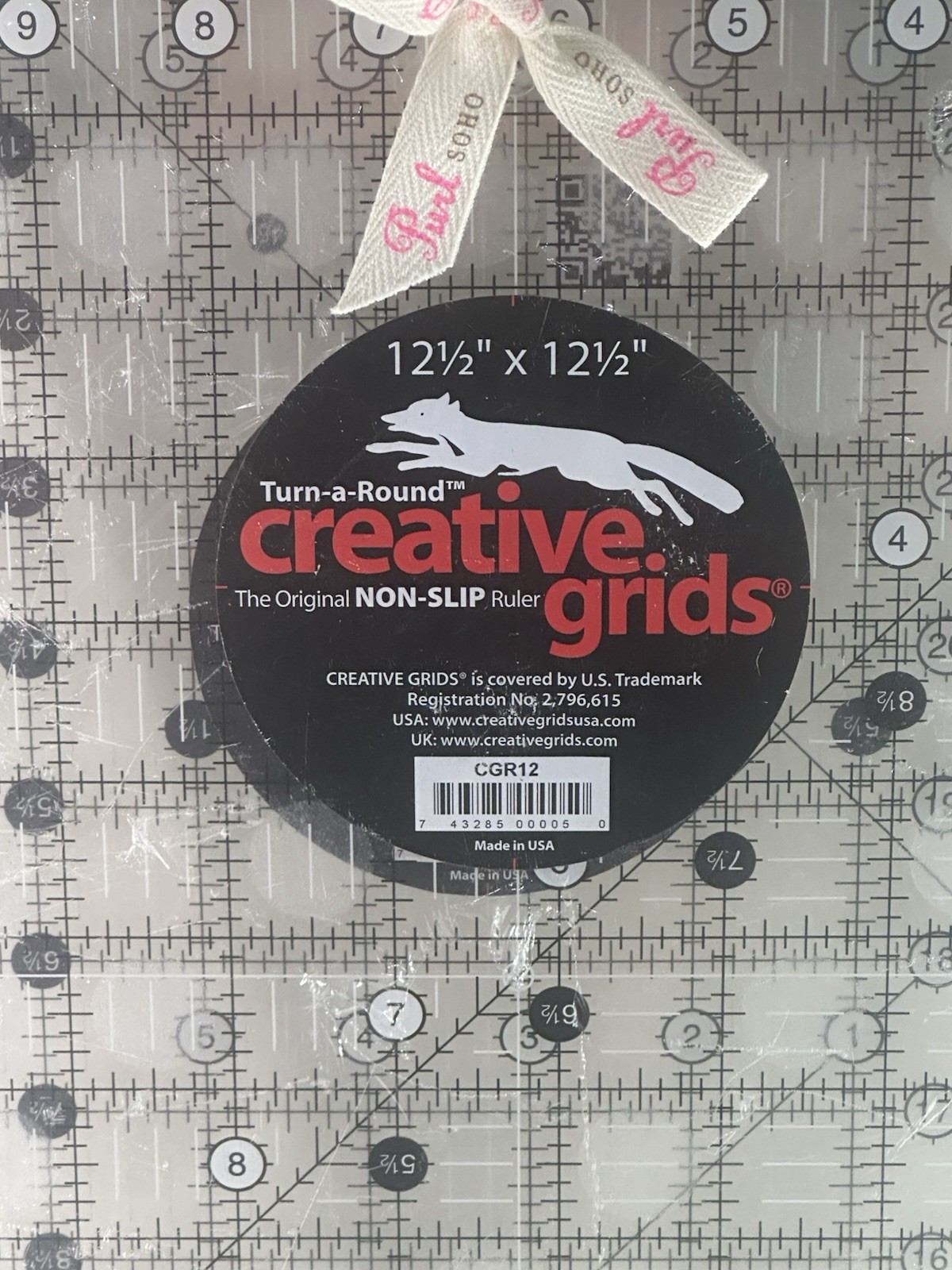 Creative Grids Quilt Ruler Lot CGR12 12.5 X 12.5 Square CGR24 6.5″ x 24.5″ Rect