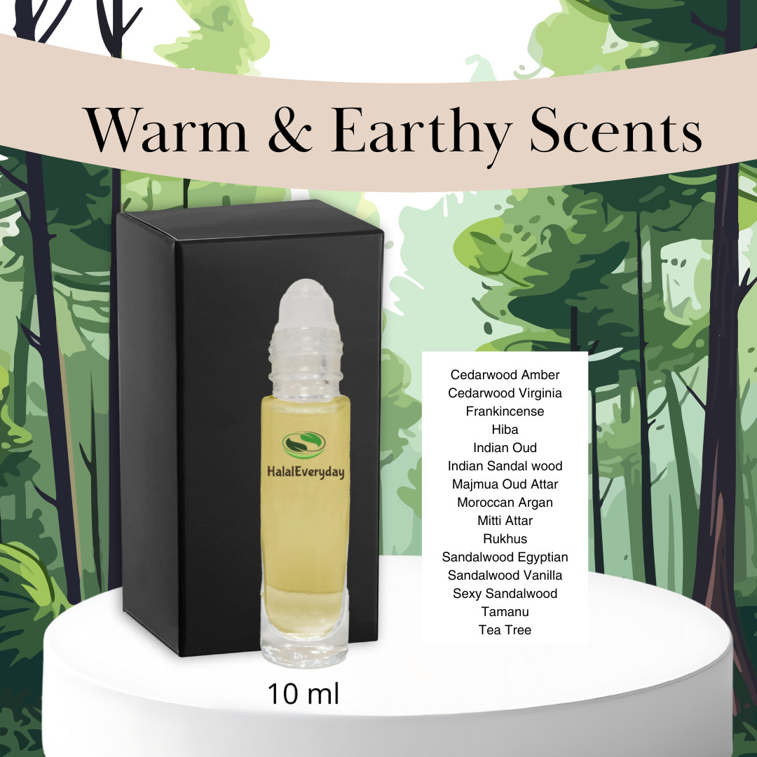 Warm & Earthy Fragrance Oil Scents Roll-ons 1/3 oz. Gift Box Included