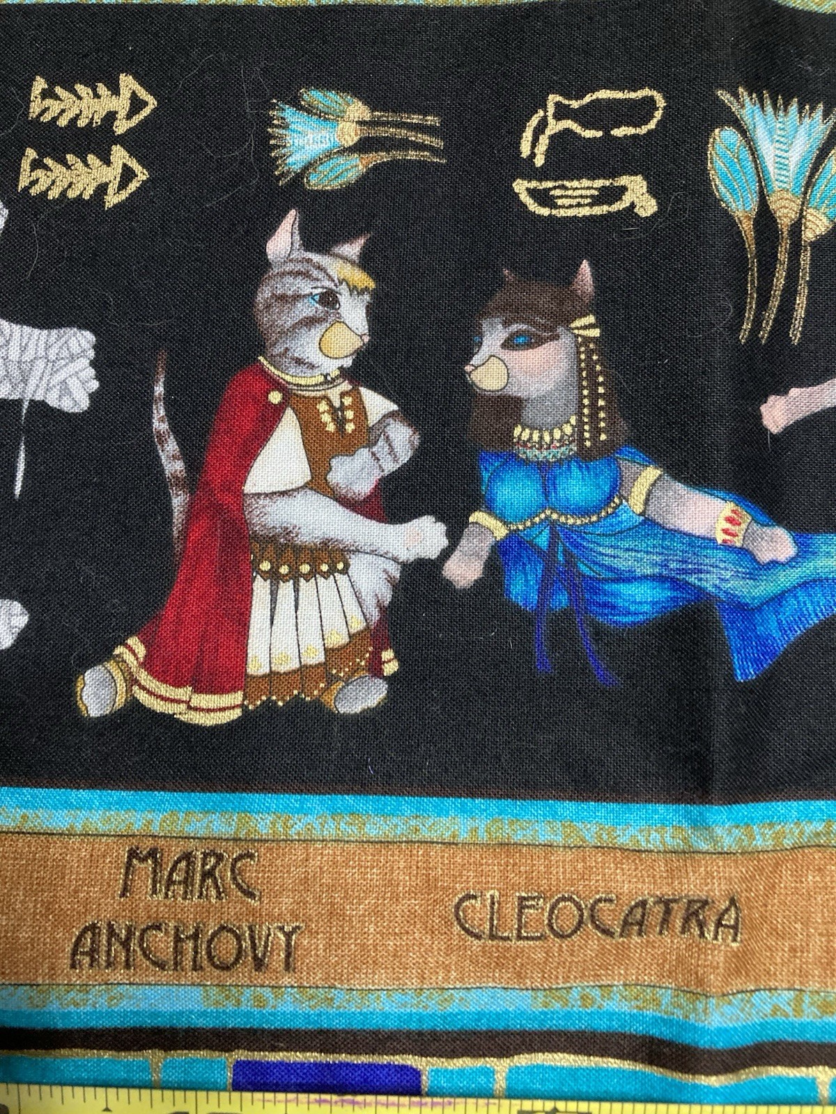 Michael Miller PAW PRINTS OF EGYPT Cleocatra “Stripes” Cotton Fabric OOP