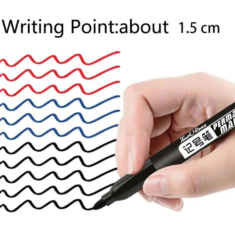 6pcs Permanent Marker Pen Set Waterproof Ink Sketch Drawing Markers – NEW