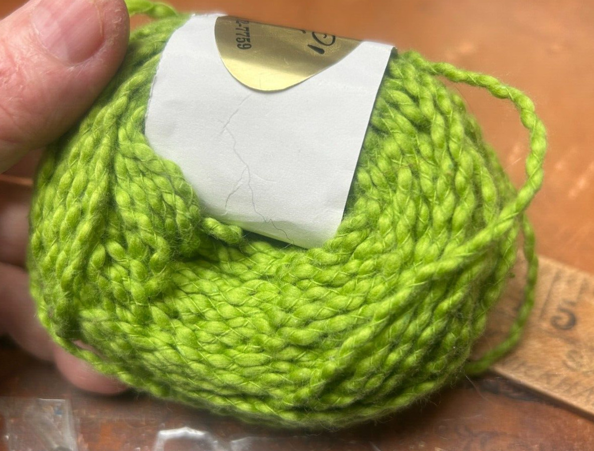 Private Label 75 yards cotton lime worsted yarn 1 ball Studio Clearance Sale