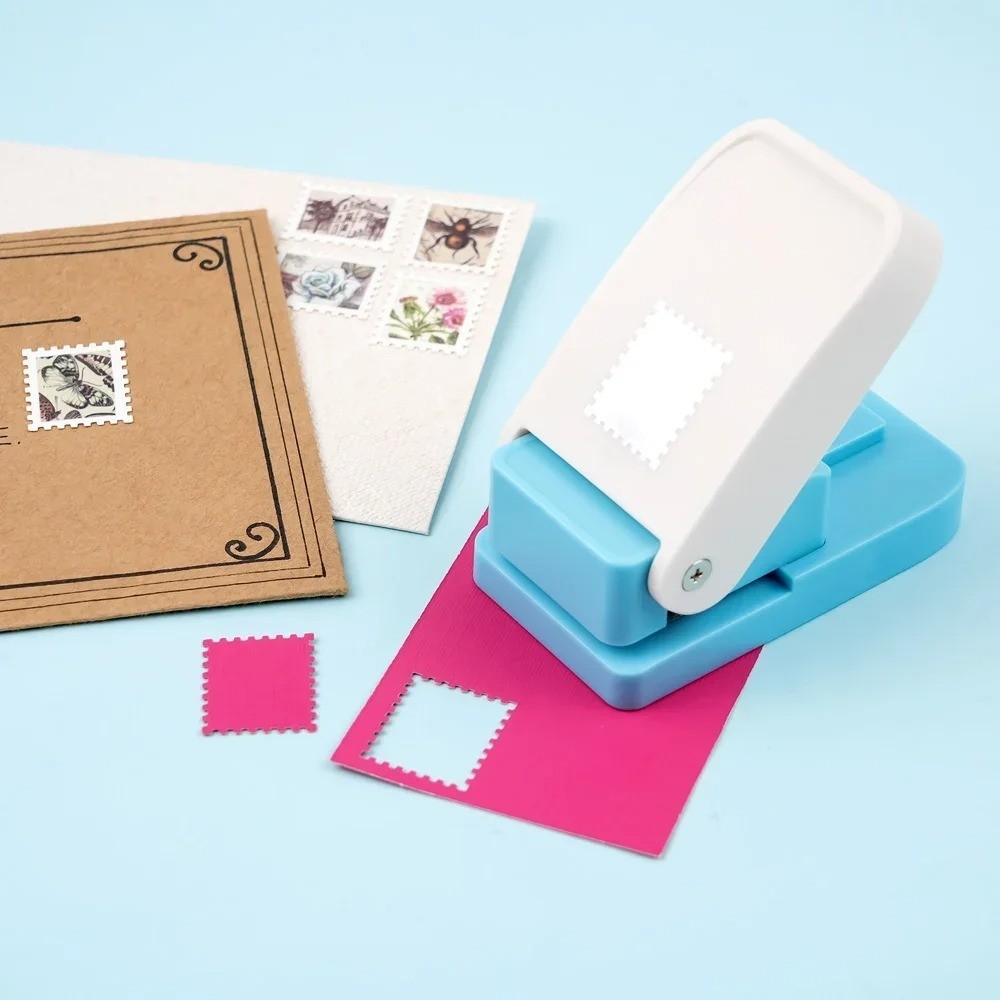 Postage Stamp Craft Punch Lever Action Paper Scrapbooking Cutter Tool