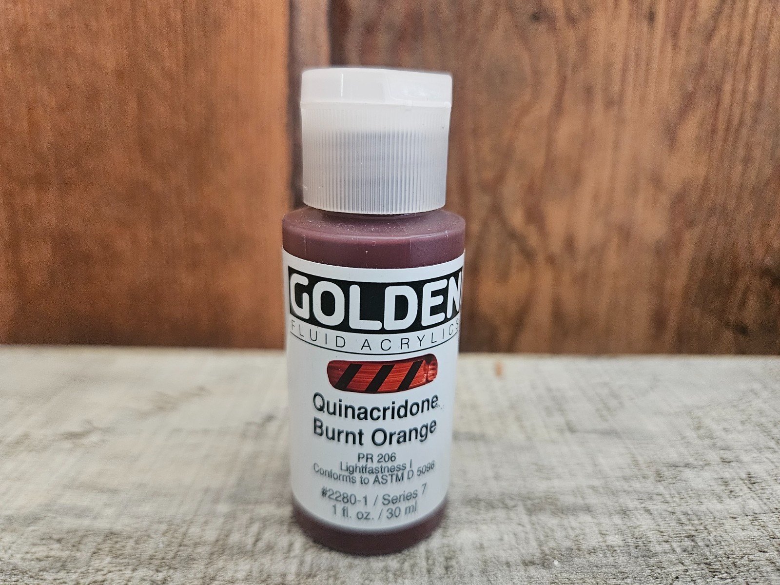 Golden Fluid Acrylics Artist Paint 1-Fl Oz Bottle ~ Quinacridone Burnt Orange