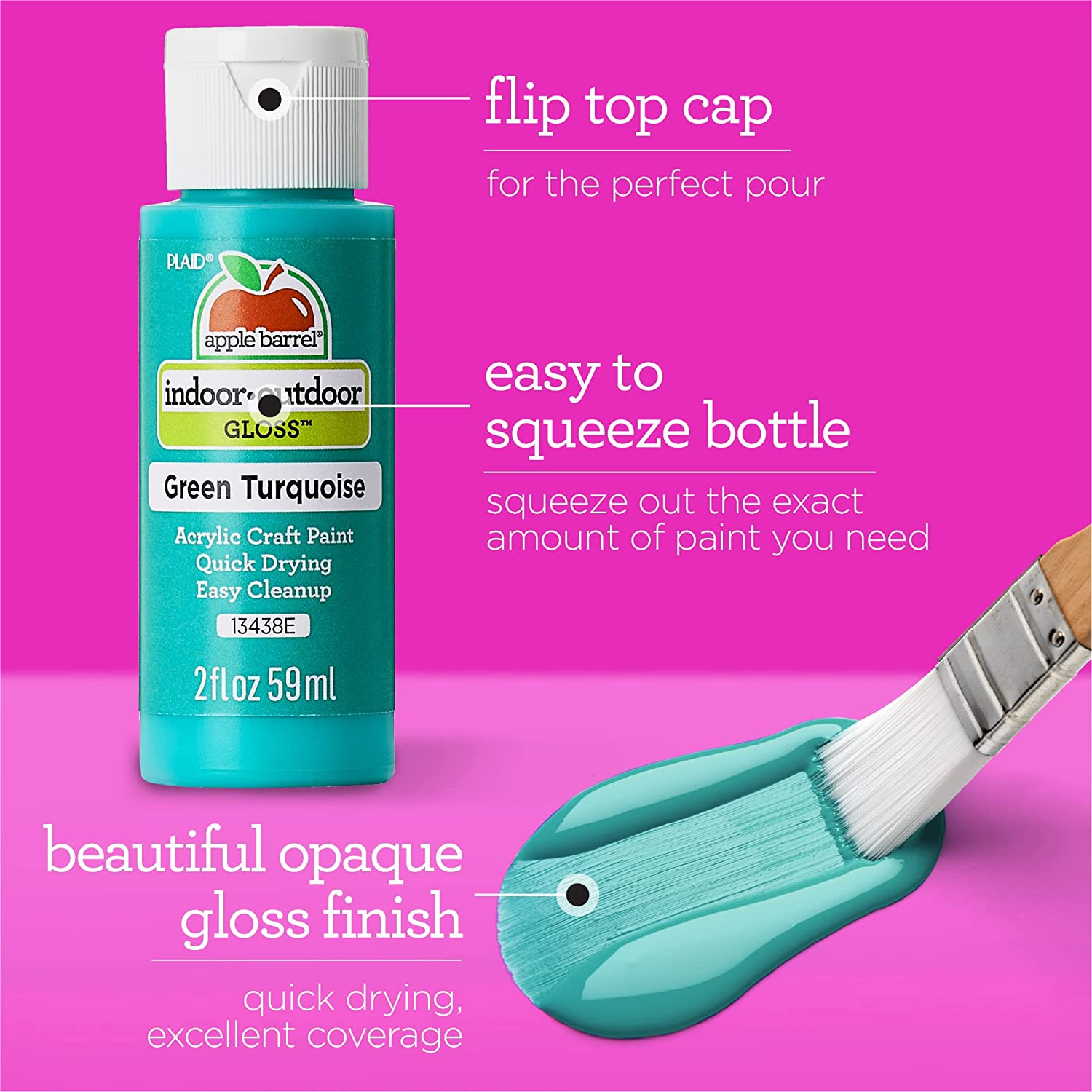 Gloss Acrylic Paint in Assorted Colors (2-Ounce), 20364 Light Blue