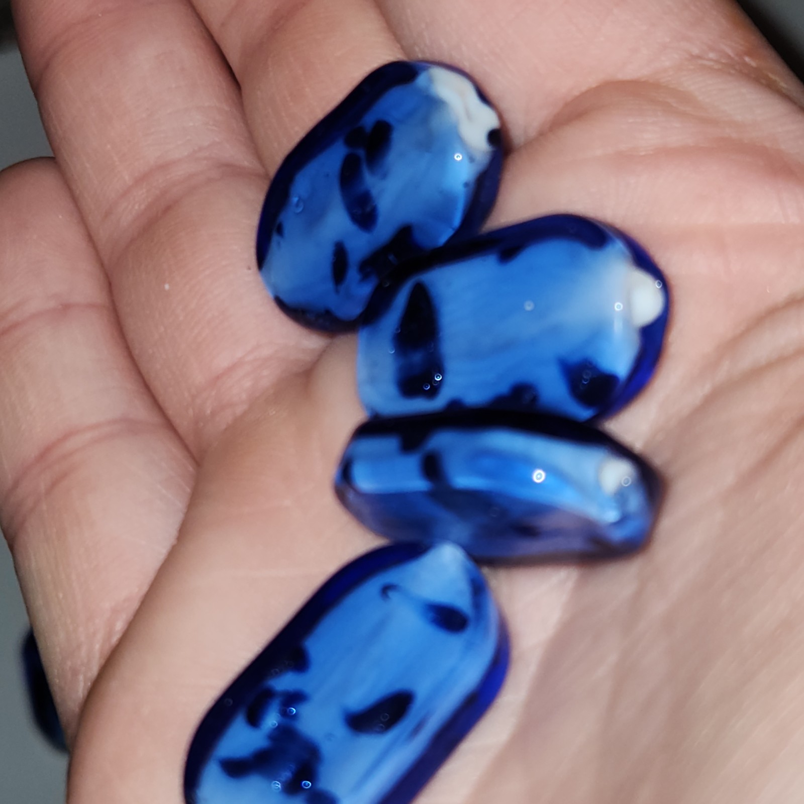 128 Grams Czech Glass Barrel Beads Blue Black Sapphire Jewelry Making Beads