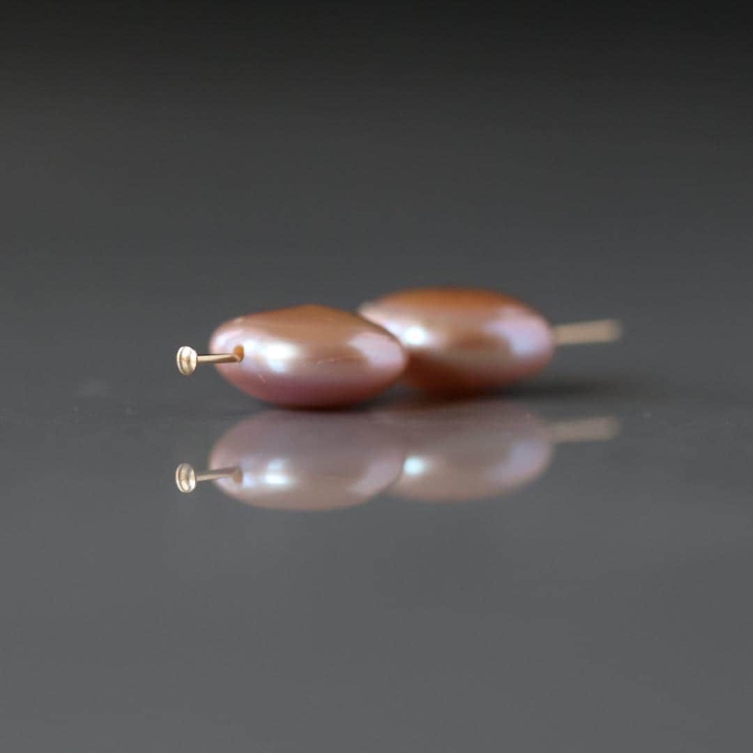 11mm 13mm Baroque Pink Freshwater Pearl Beads – Coin Natural Gemstone 2 Pcs