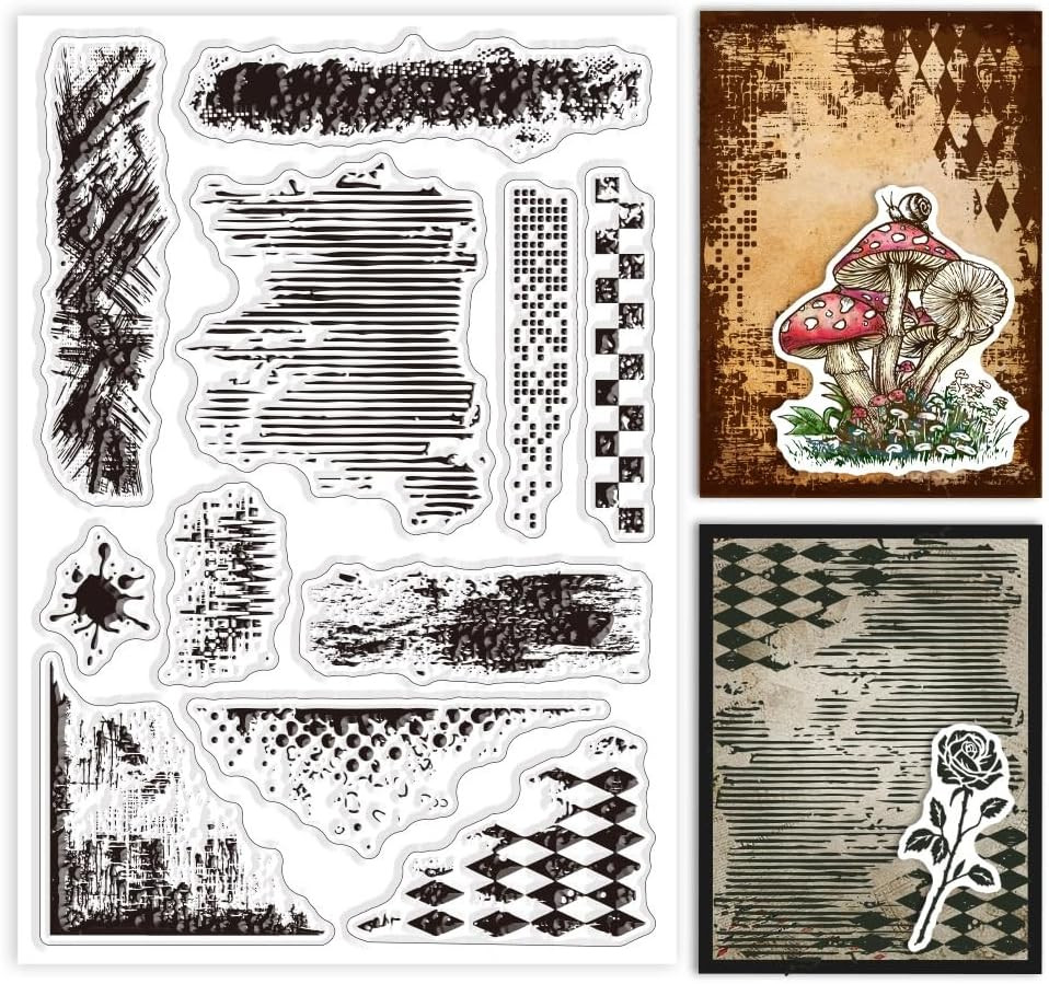 Vintage Texture Background Clear Stamps for Cards Making Retro Mark Background S