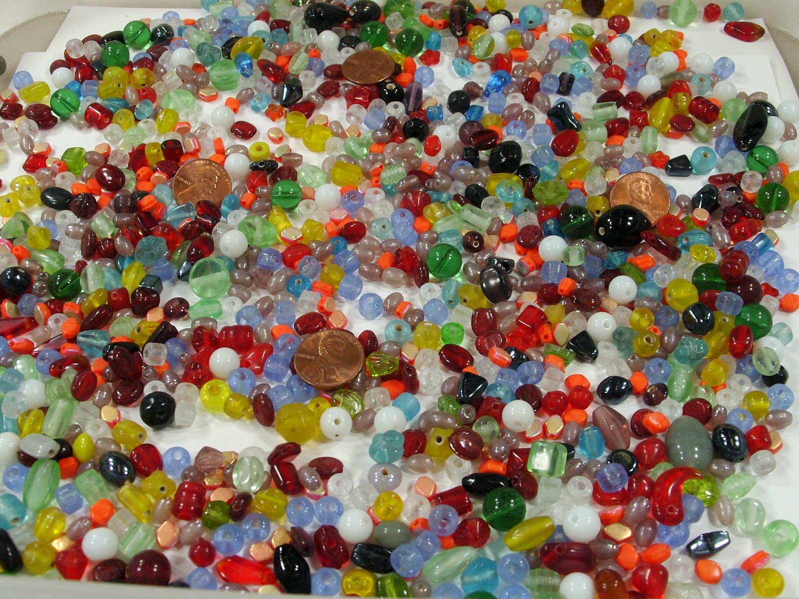 2 Pounds Assorted Shapes and Sizes India Handmade Multicolor Beads (TAG-98) ⭐
