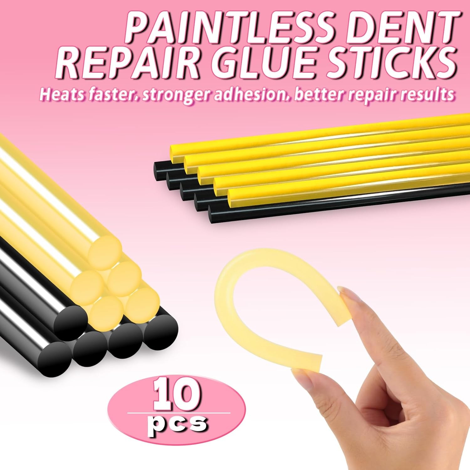 Car Dent Puller Kit, Paintless Dent Remover Tool with High Viscosity Puller Tabs