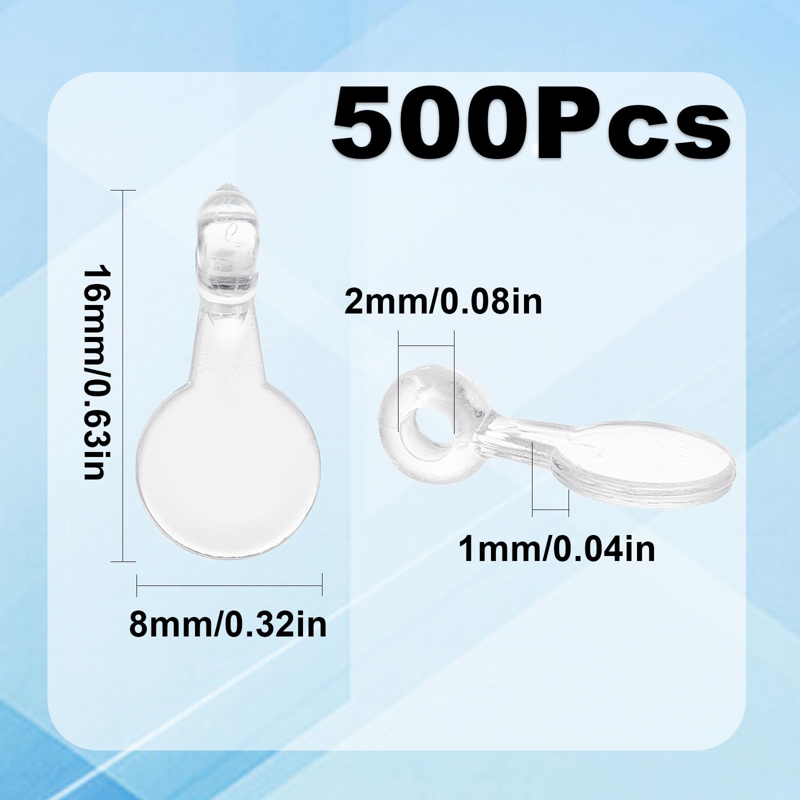 Glue on Bails Round Flat Pad Acrylic Transparent 500pcs for Jewelry Making DIY