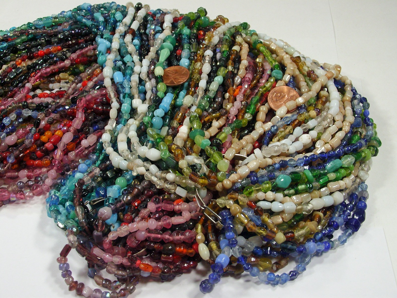 2 Pounds Assorted Colors India Handmade Glass Spacer Beads Bulk Lot (QKP-11) ⭐