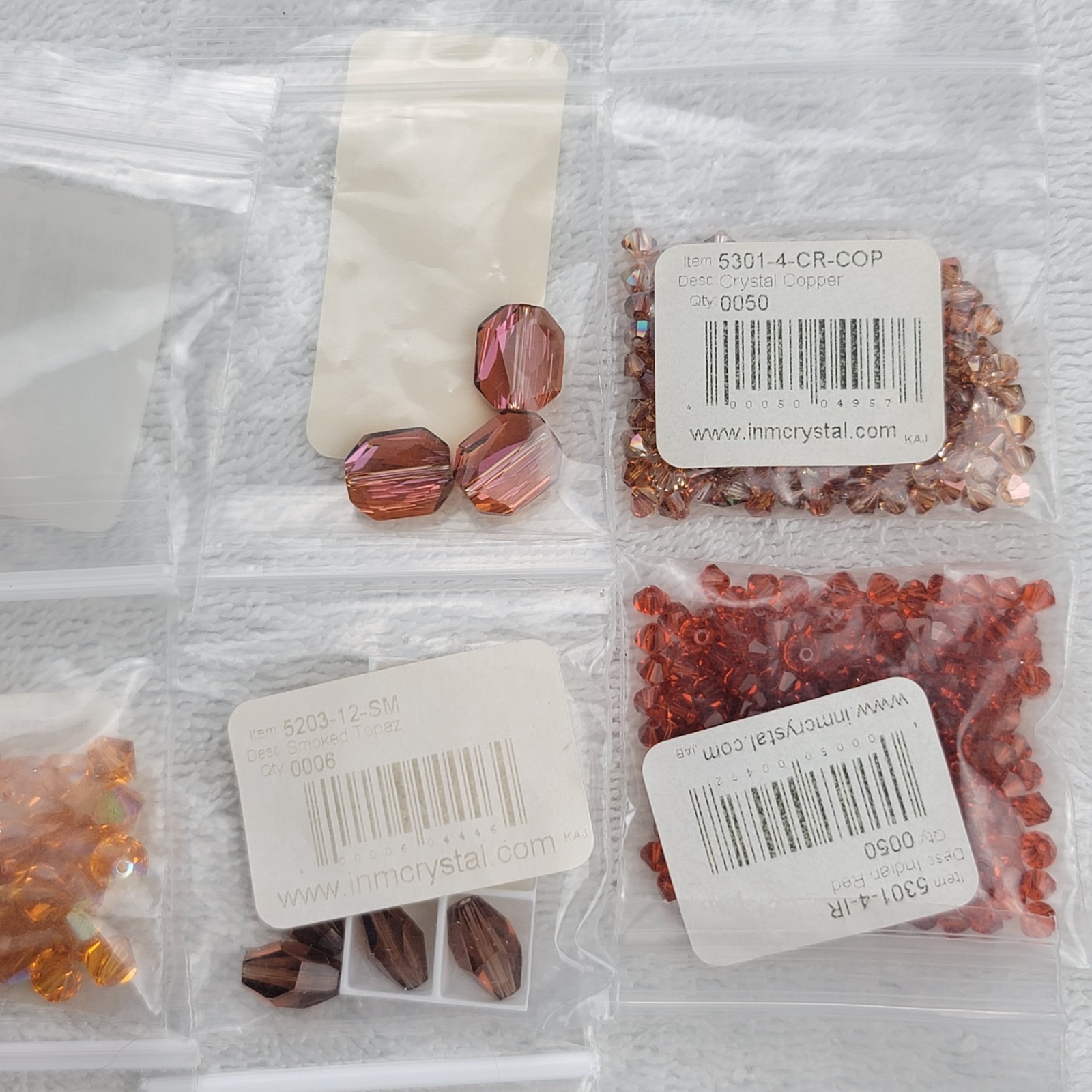 Swarovski Crystal Bead Lot Topaz Copper Bronze Bicone Pearl/Mixed Qty 5301 5810
