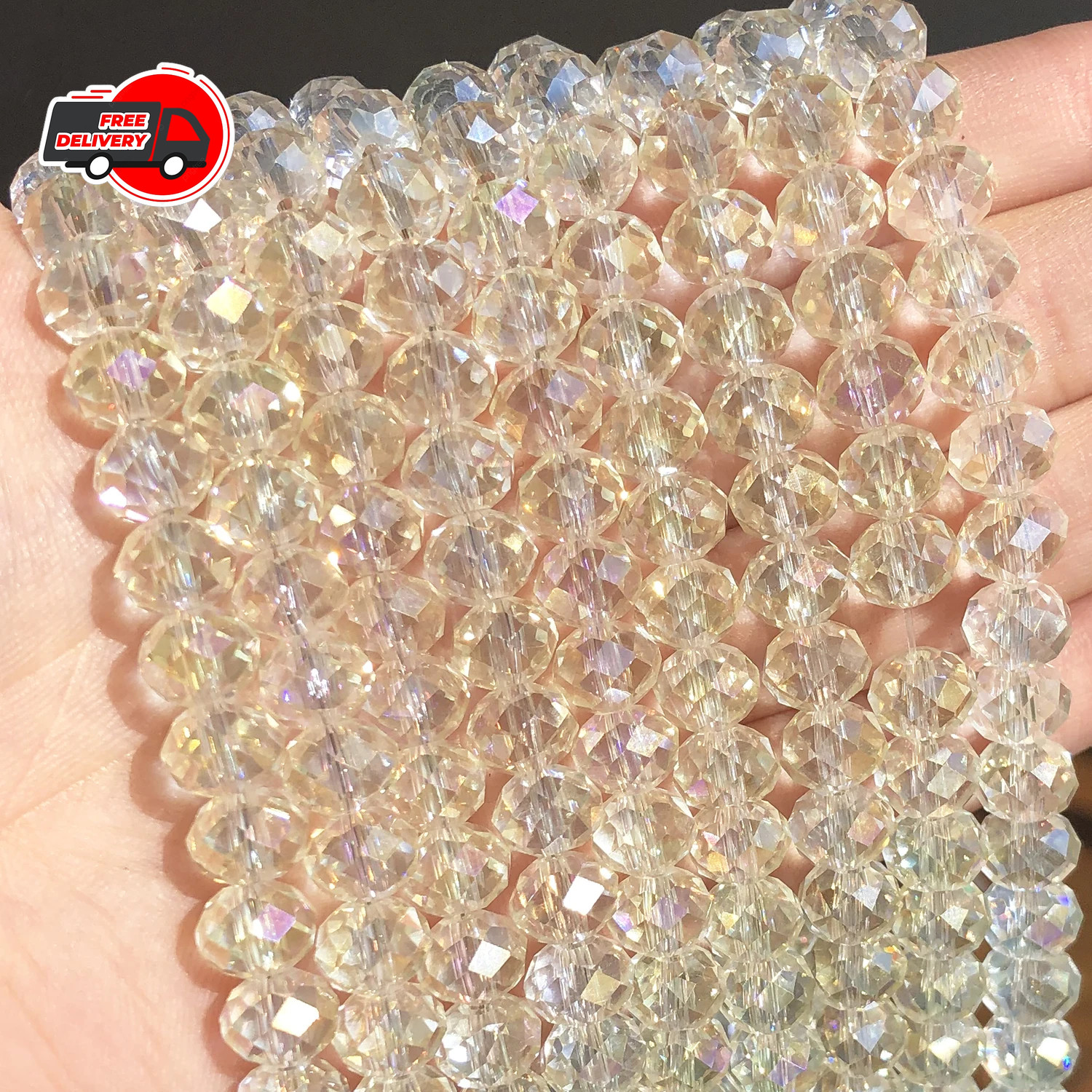 Glass Crystal Rondelle Bead Loose Spacer Beads Jewelry Making 4/6/8/10/12/14mm
