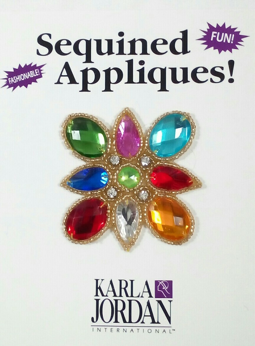 Karla Jordan Internt’l JEWEL-TONE Sequin Applique removable adhesive VTG ’90s NY