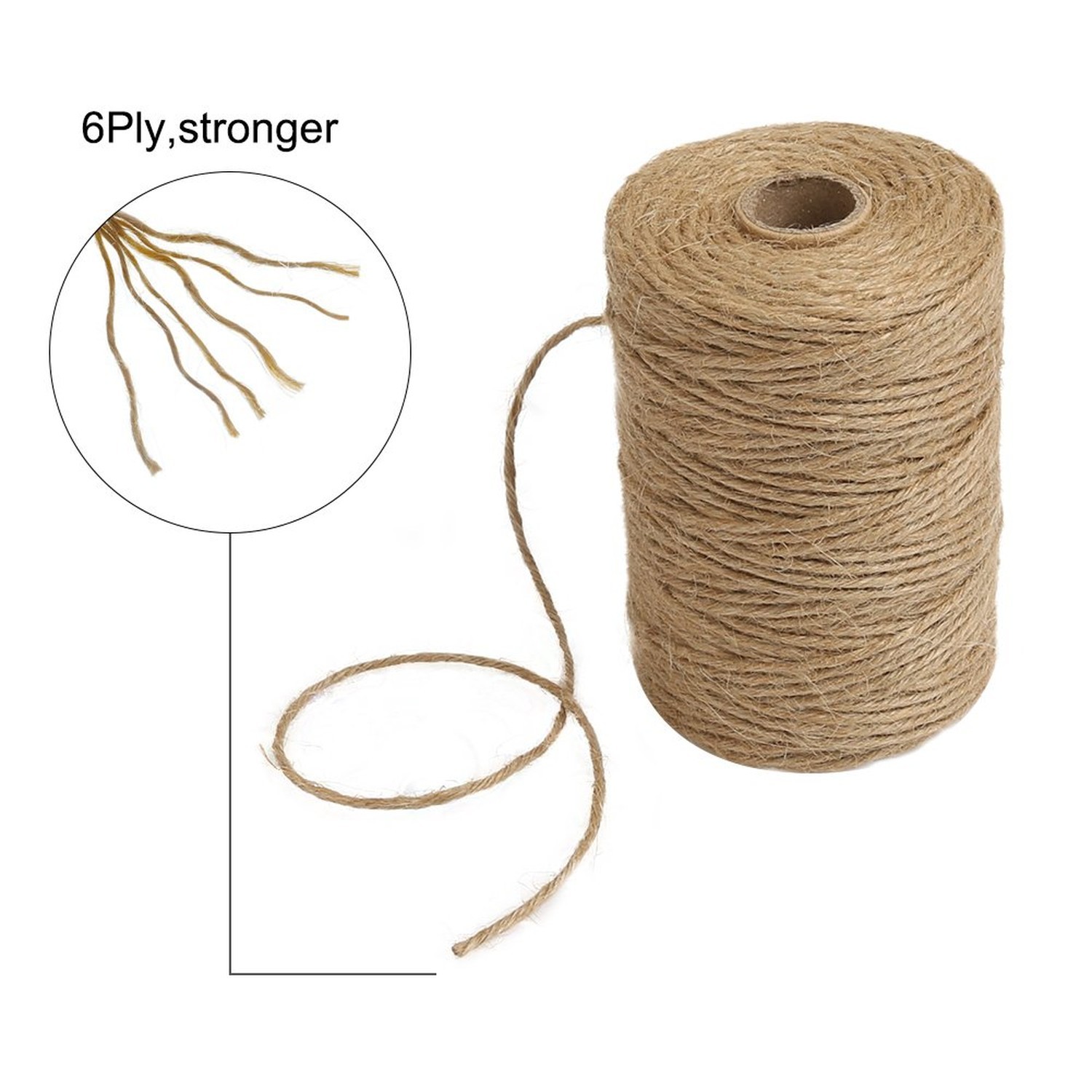 Tenn Well 656 Feet 2.32mm Natural Jute Twine for Gift Wrapping, DIY Crafts, G…