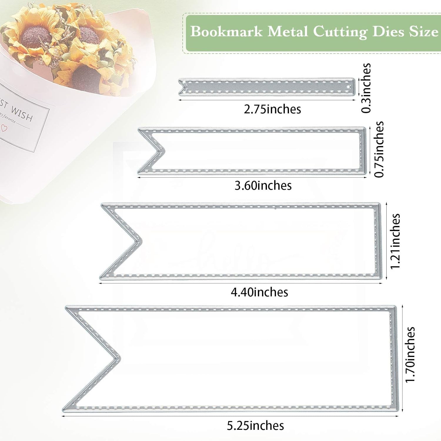 2 Pcs Bookmark Metal Cutting Dies DIY Craft Carbon Steel Embossing Template M…