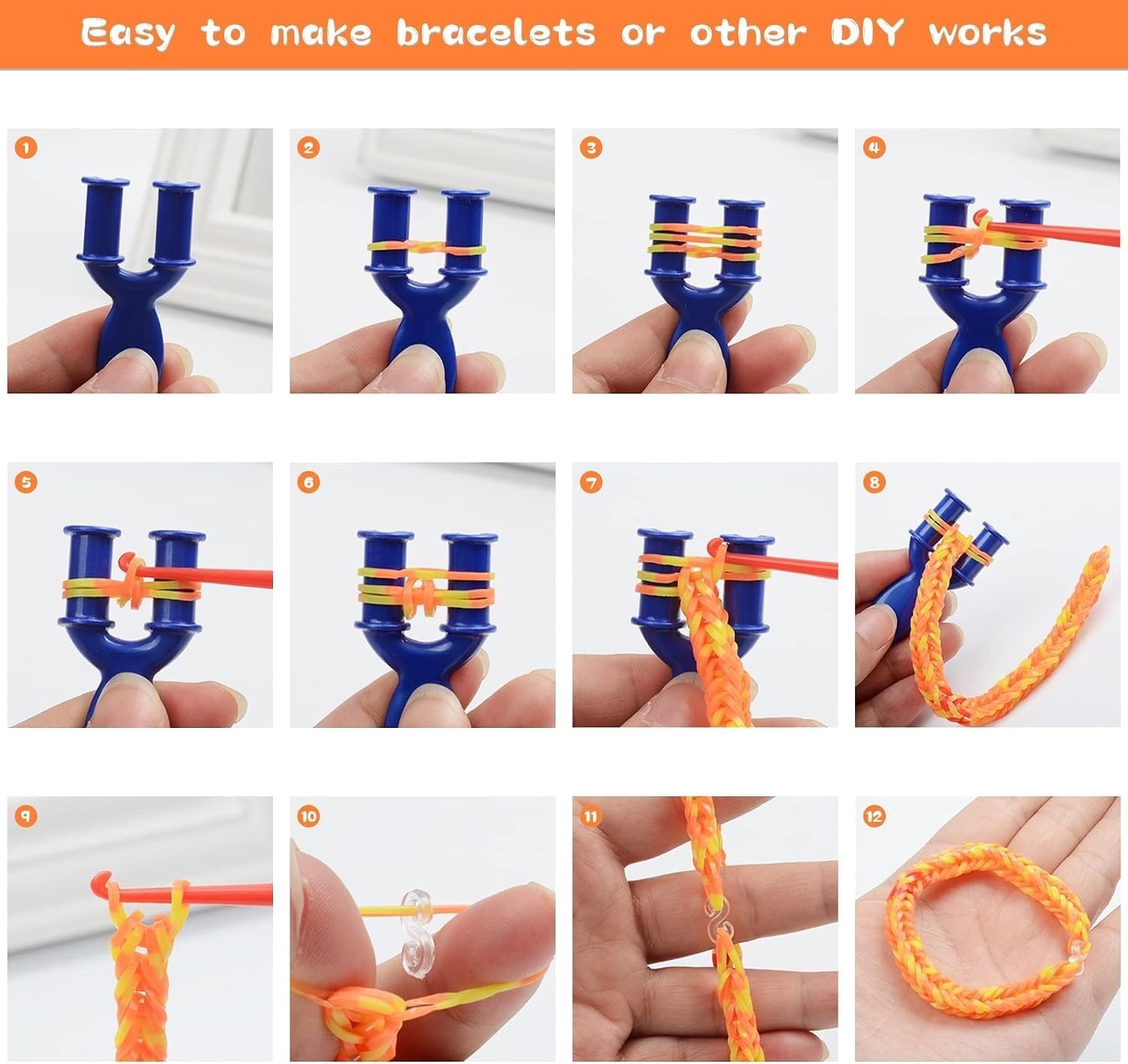 3000+ Colorful Rubber Band Bracelet Kit – DIY Craft Set for Kids’ Creativity