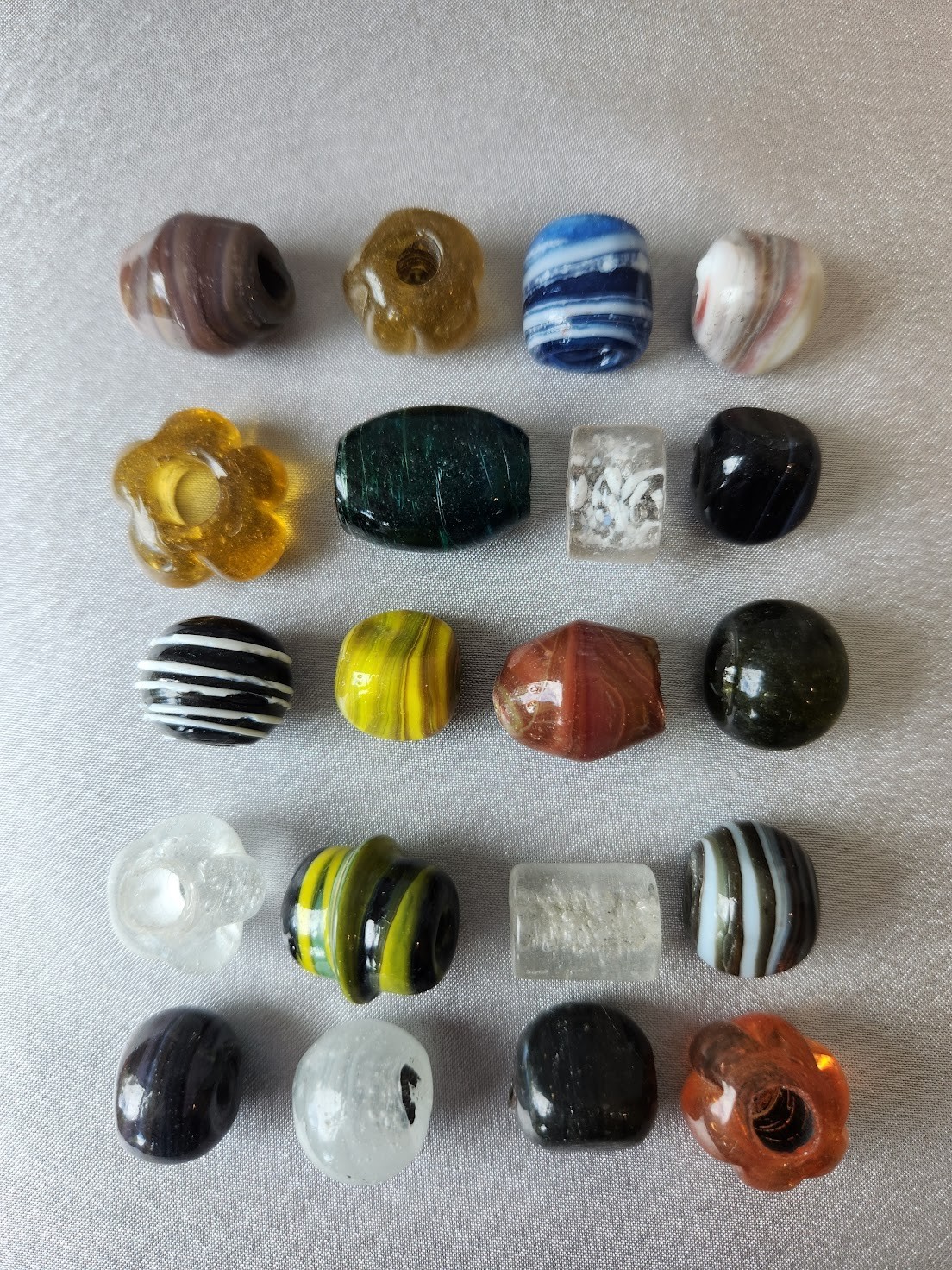 Lot Of 20 Mixed Venetian Style Vintage Glass Beads 14mm-20mm long