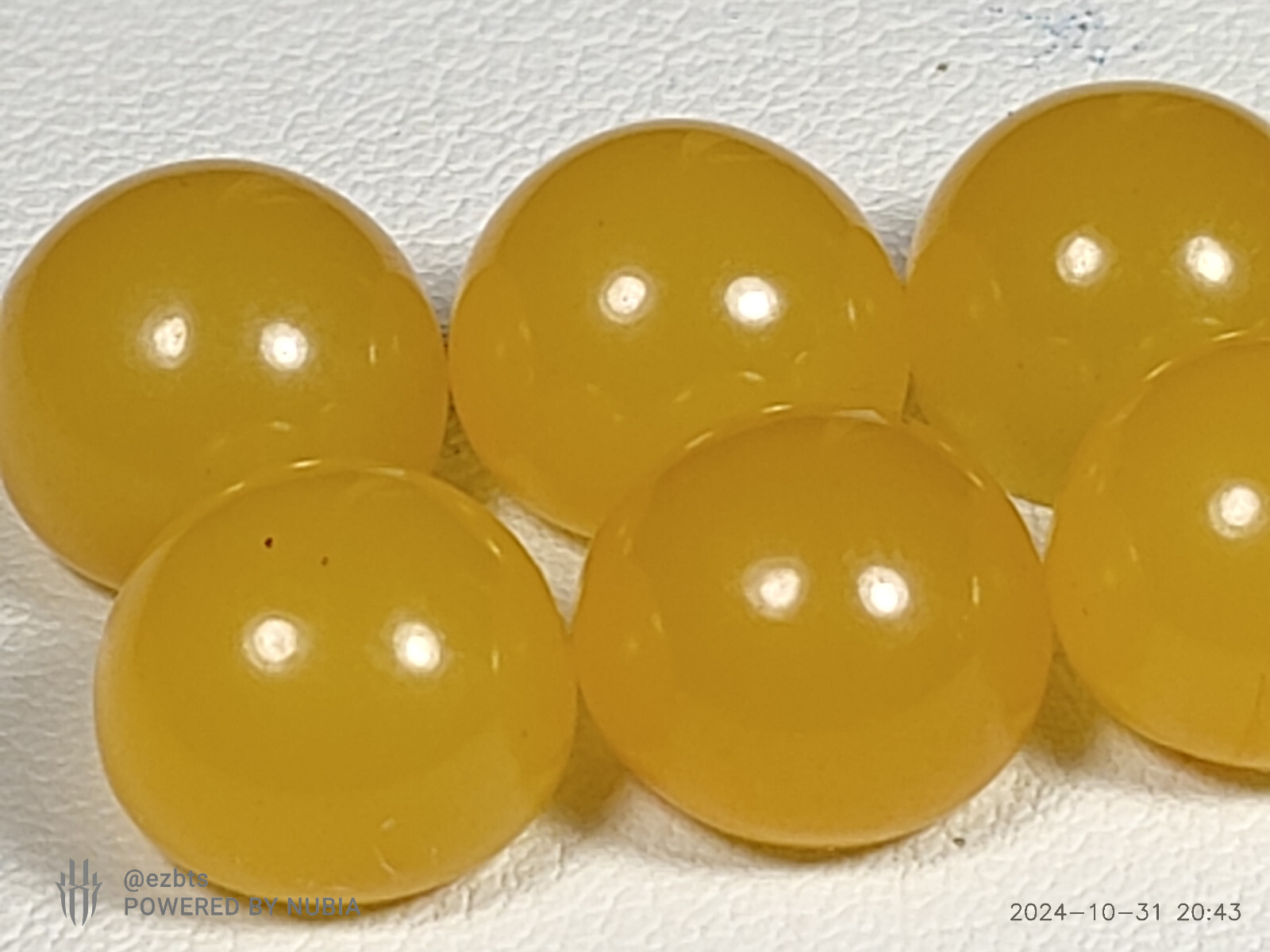 8 Bakelite Cabochons 12x9mm Lemon Drop Candy yellow