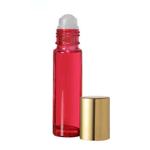 Roll on Essential Oil Bottles 10ml Silver/Gold Cap Glass Perfume 1/3 oz.