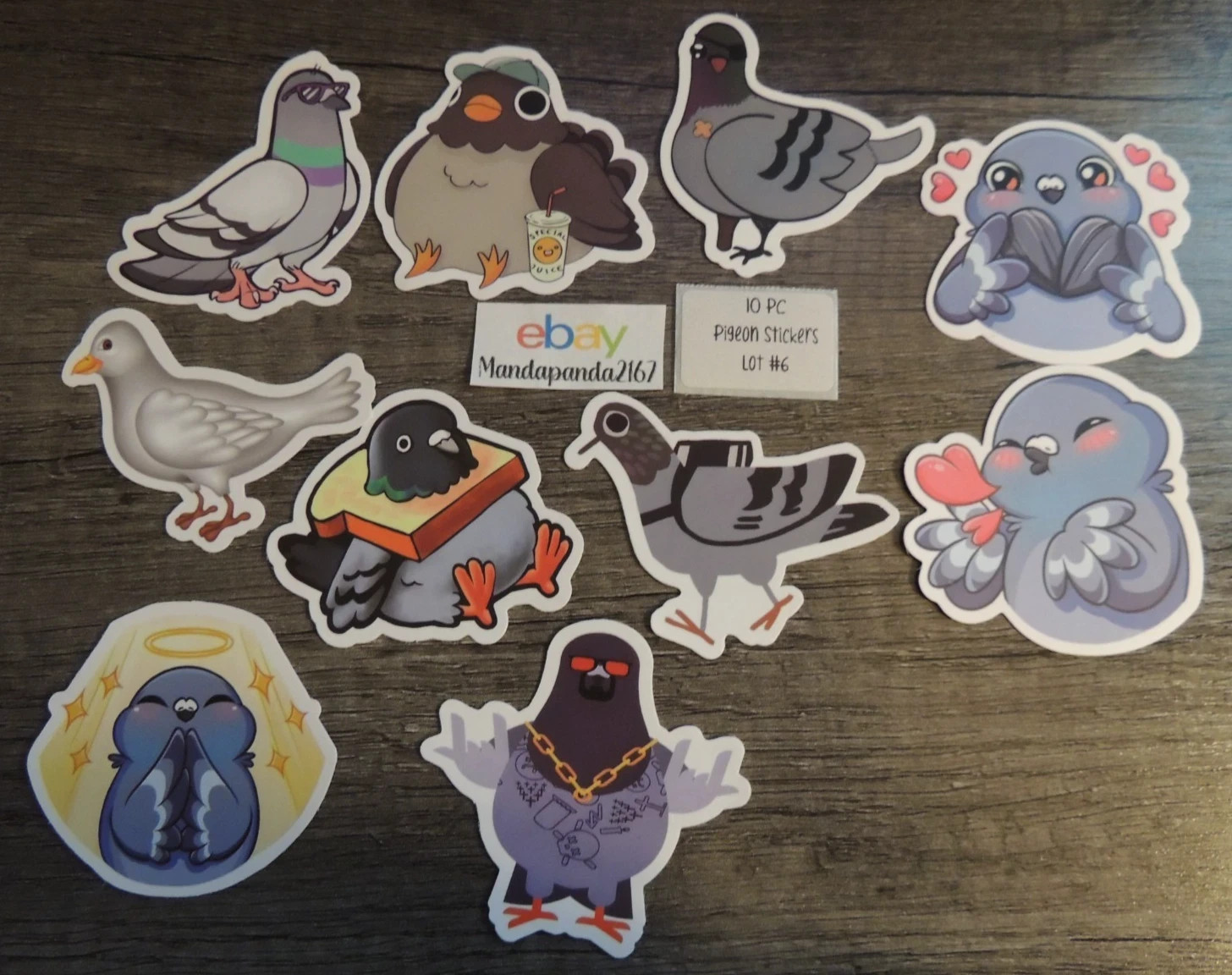 Pigeon – Bird – Stickers – 10 Pieces – Choose between 6 styles! See Description