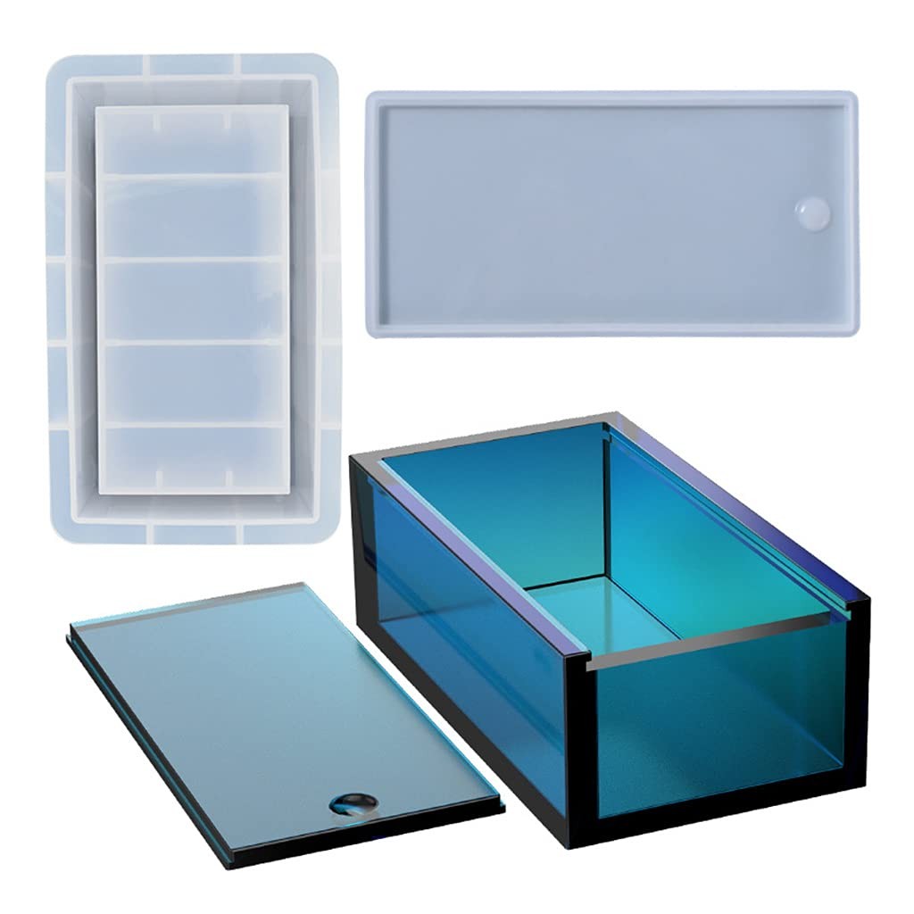 Yeahii Dominoes Box with Lid Epoxy Resin Mold Chess Tissues Napkin Storage Ca…