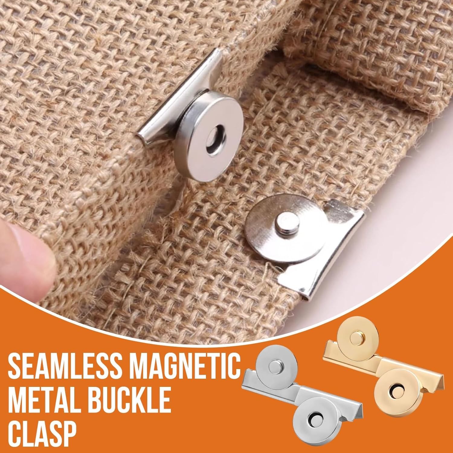 6Pairs Snap Buttons No-Sewing Clip Closures Metal Seamless Magnetic Buckle Clasp