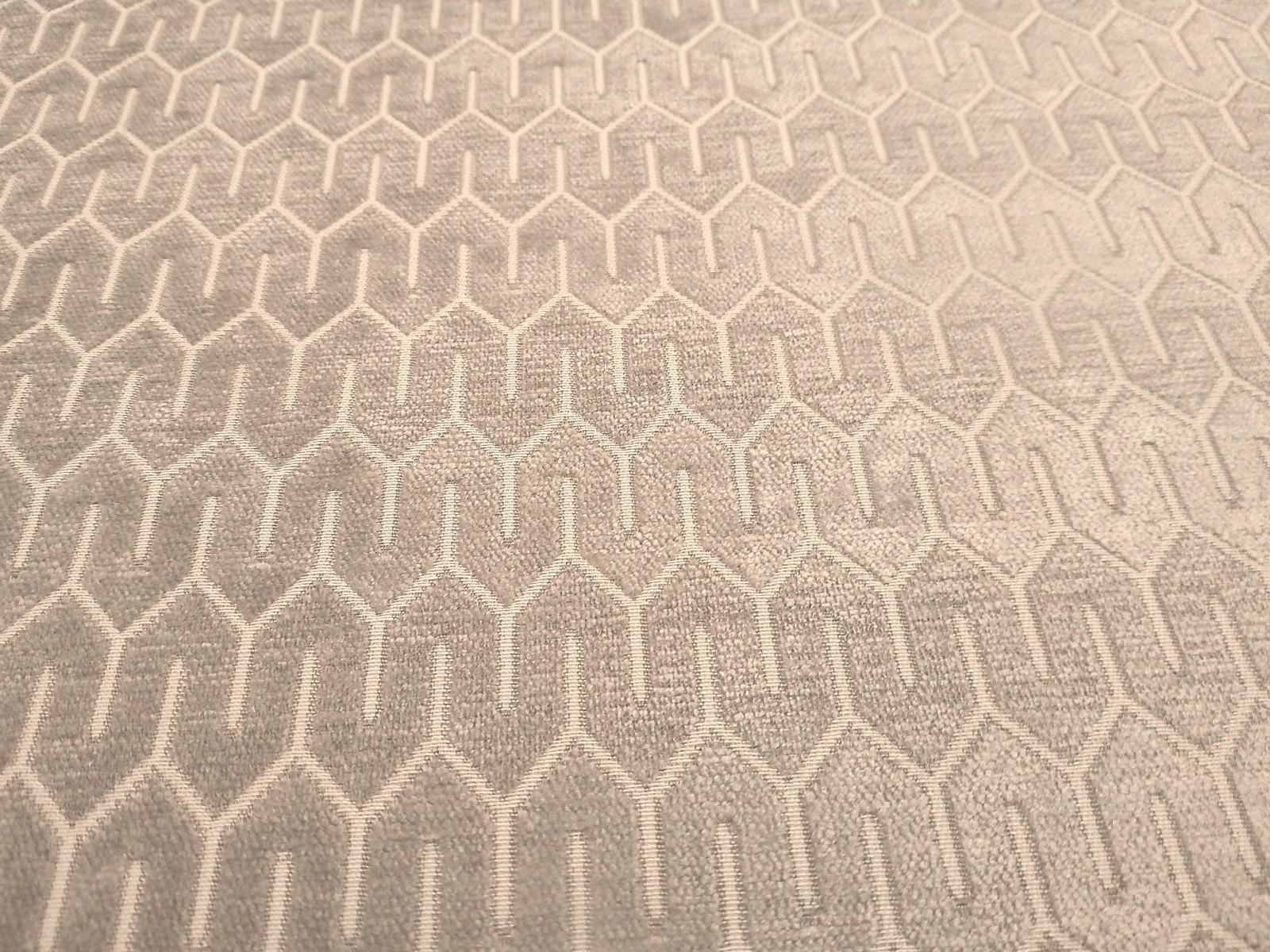 Kravat Geometric Velvet Jacquard Natural Beige 1+ Yard 34376-16 Tone on Tone