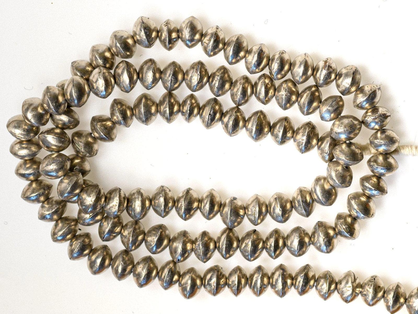Small Saucer Bi-cone Beads from Mali, Silver Alloy (12x9mm) VB_0181