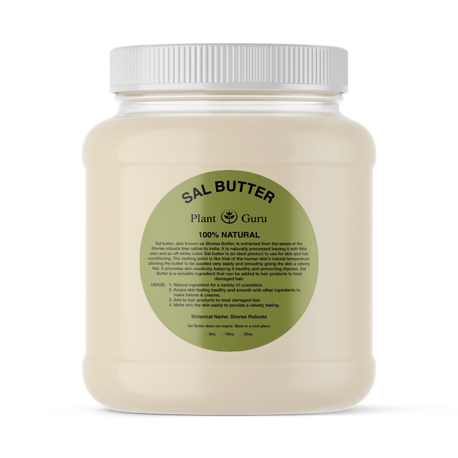 Sal Butter Shorea Seed Natural 100% Pure Raw Cold Pressed Organic Skin Body Hair