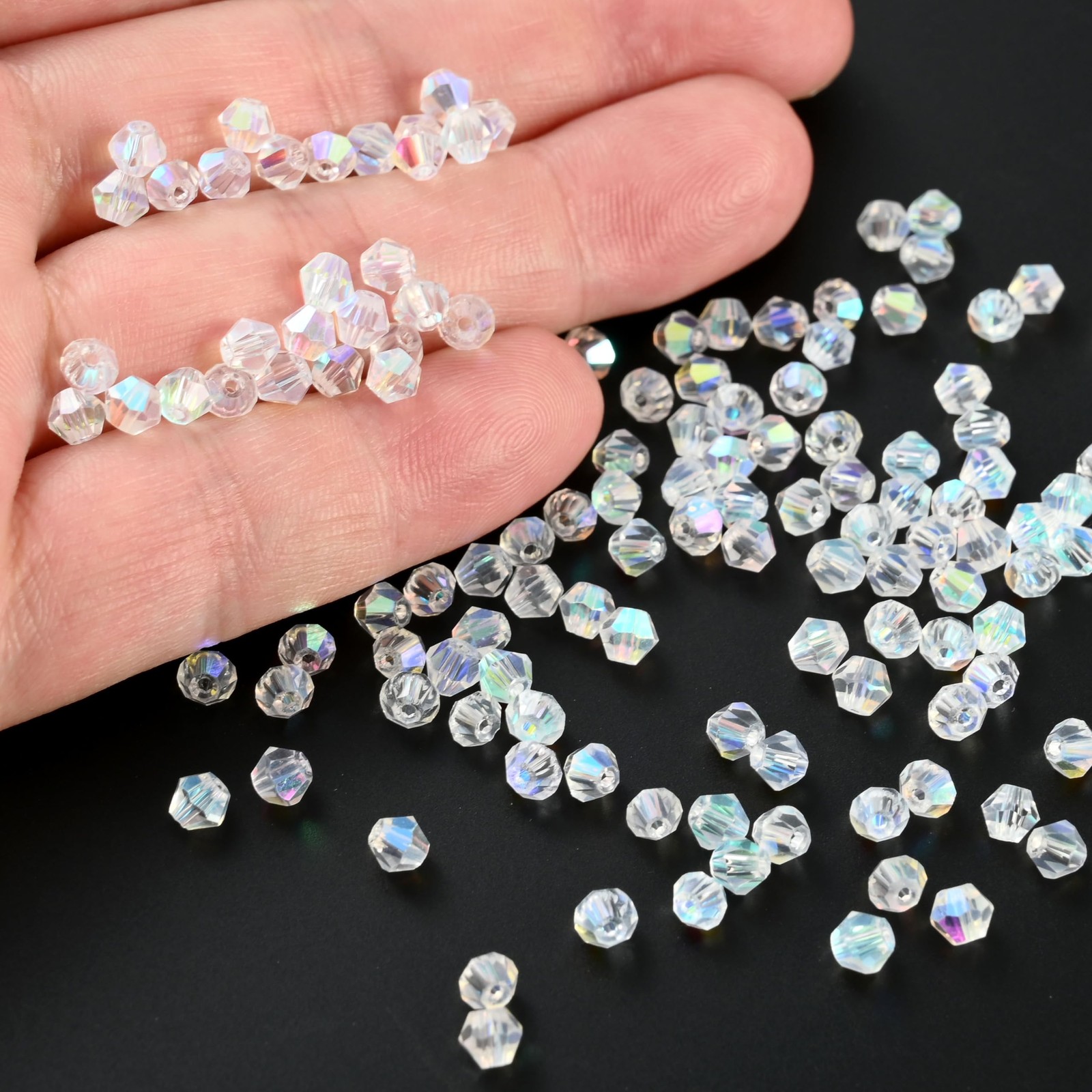 1000pcs 4 mm Bicone Crystal Beads Faceted Crystal Glass Beads Bulk for Jewelr