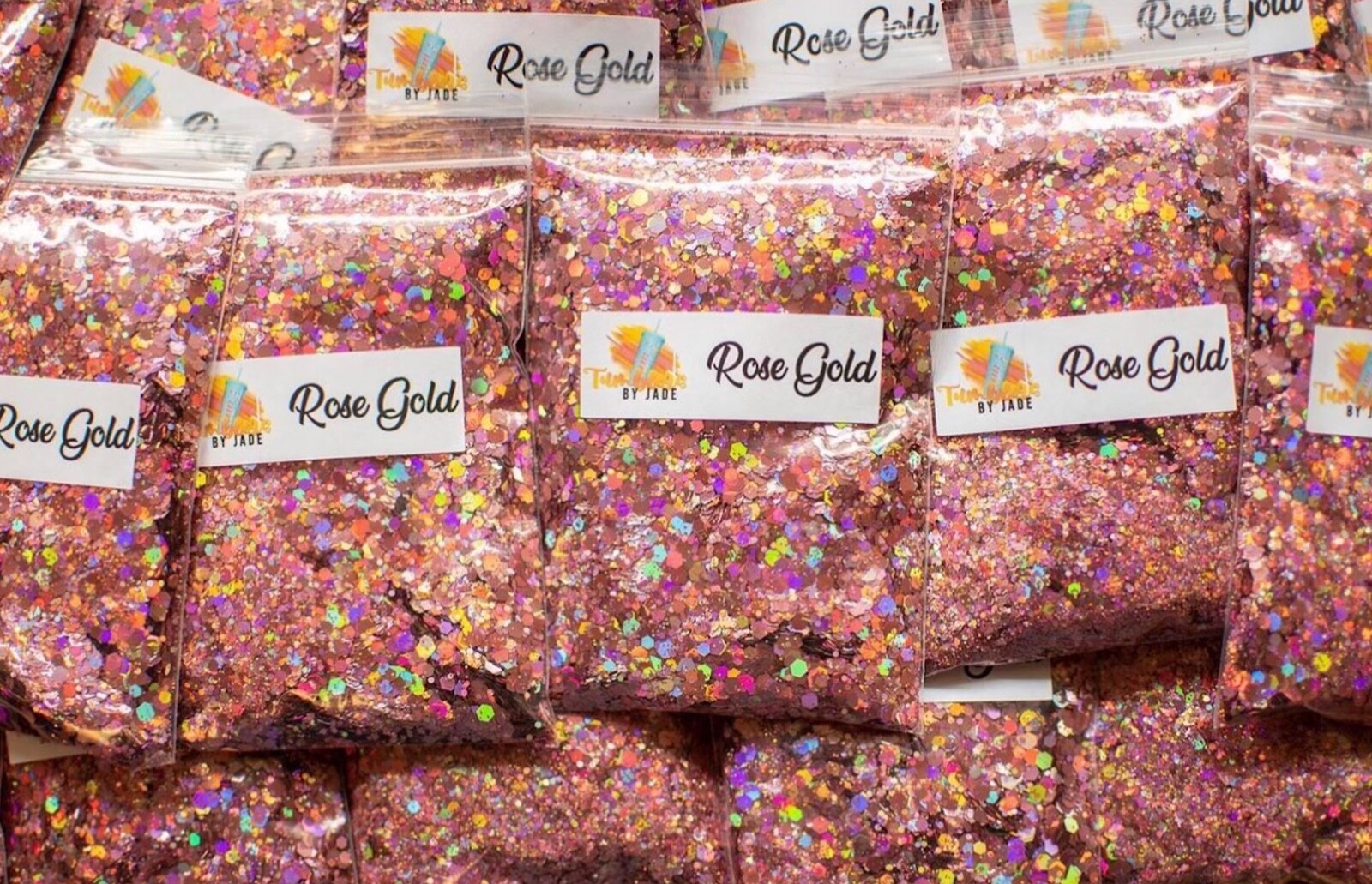 Rose Gold Pink Holographic Chunky Glitter 2 oz Bag (FREE & FAST SHIPPING)