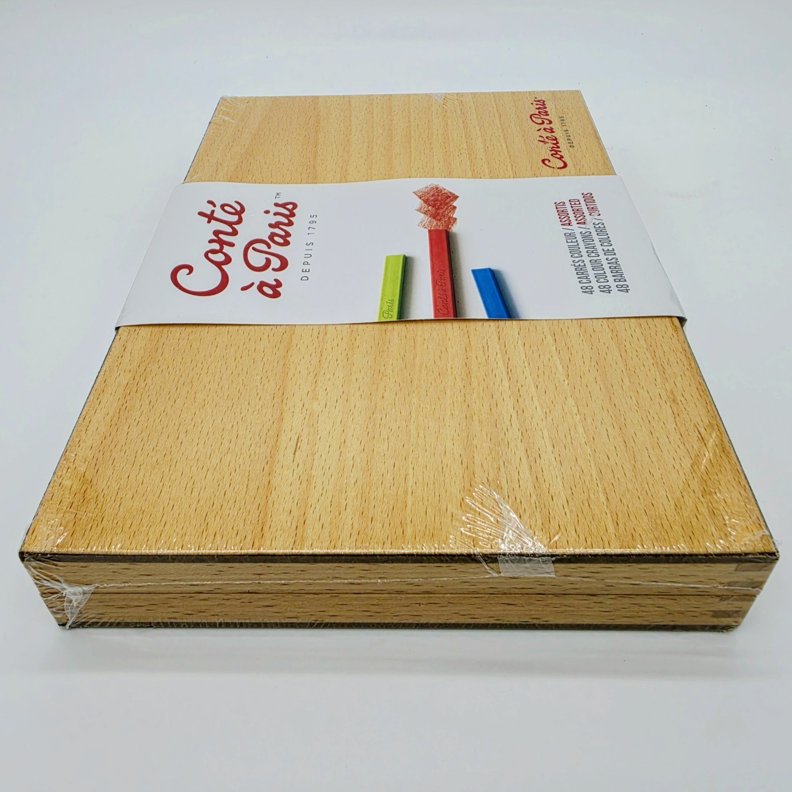 ✨NEW/SEALED✨ Conté à Paris Colour Pastel Carré Wood Box, Set of 48, Assorted