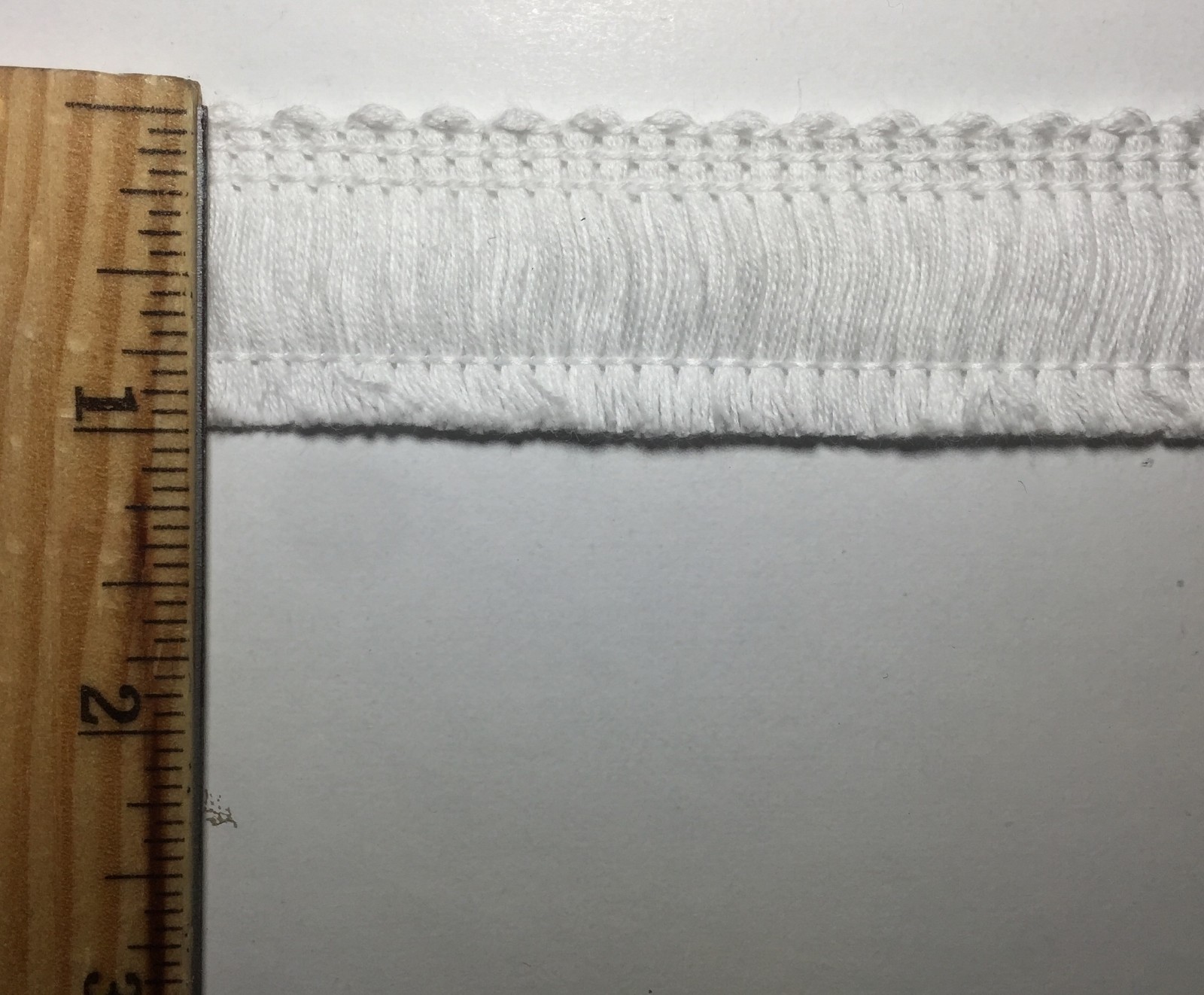 1″ Light Weight Cotton Brush Fringe Trims – White – 20 Continuous yards!