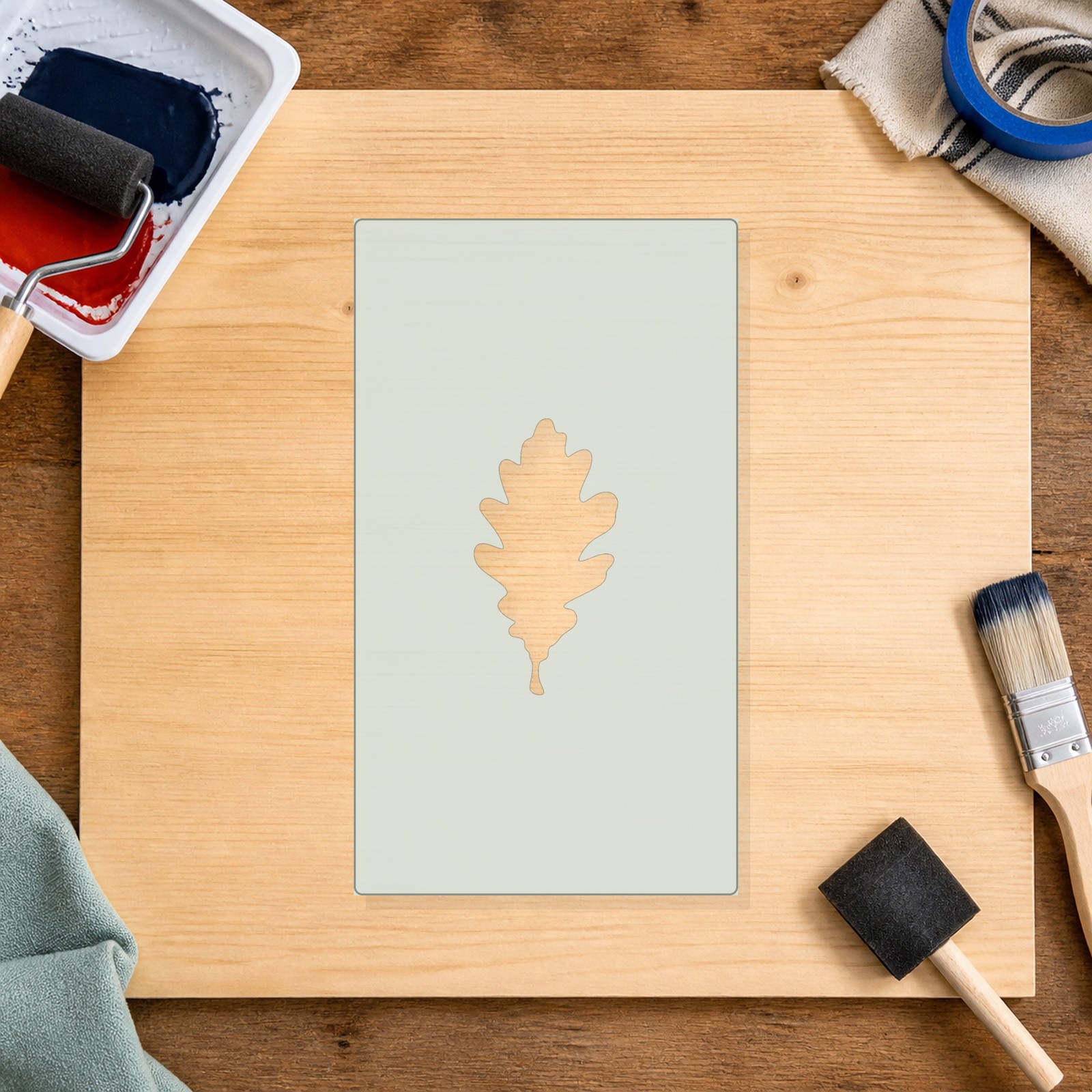 Oak Leaf 3 Reusable Mylar Stencil, 10 mil Plastic Paint Stencil for Crafts and D